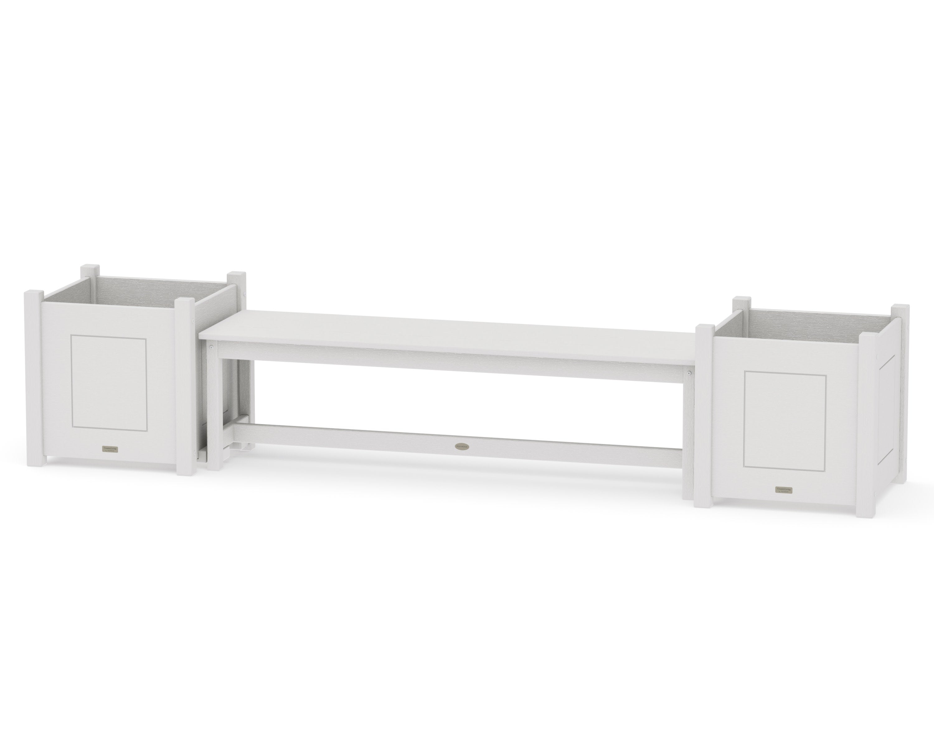 60" Country Living Straight Planter Bench Set - Large in Vintage White
