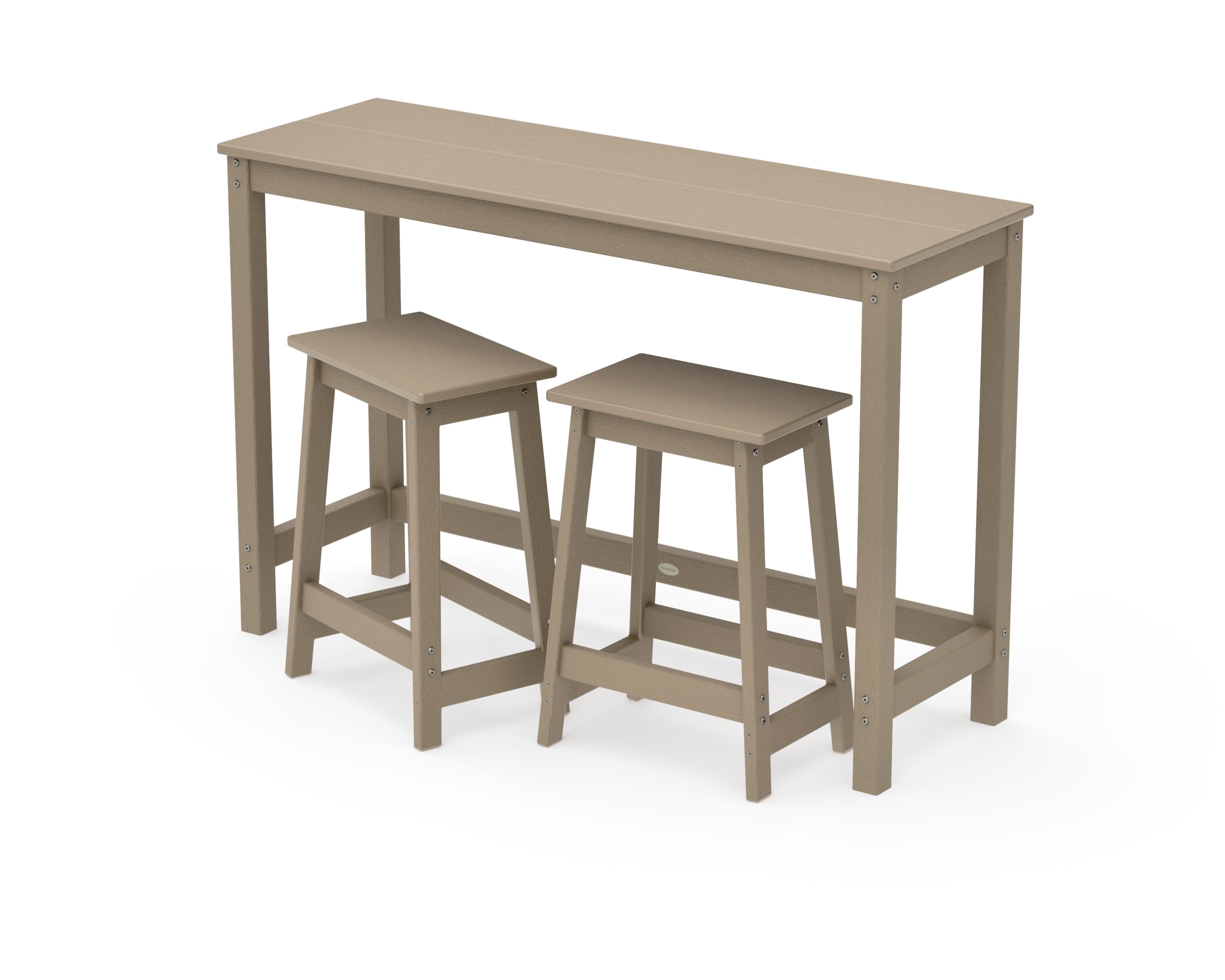 Modern Studio Stool 3-Piece Counter Balcony Set in Vintage Sahara