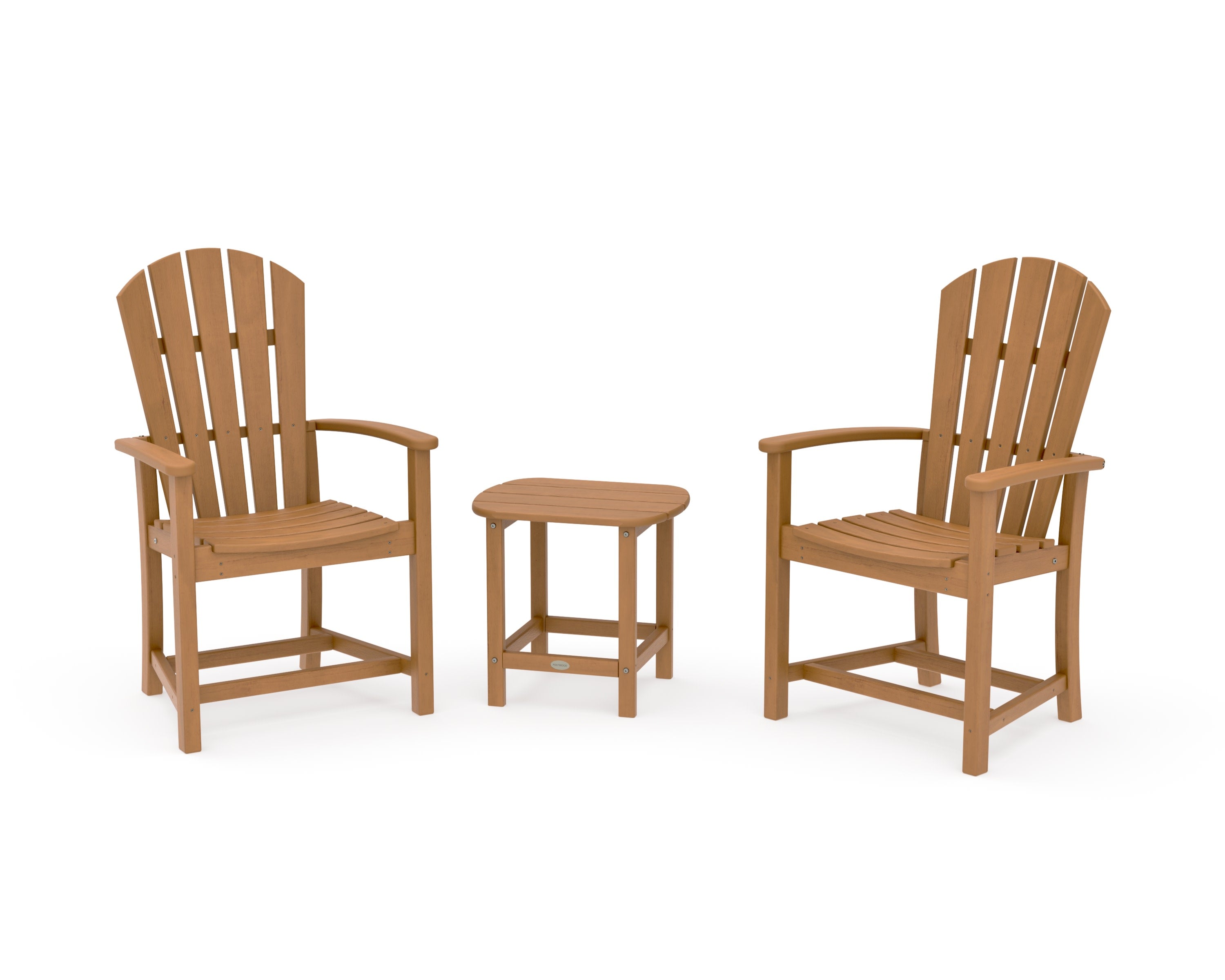 Palm Coast 3-Piece Upright Adirondack Chair Set in Natural