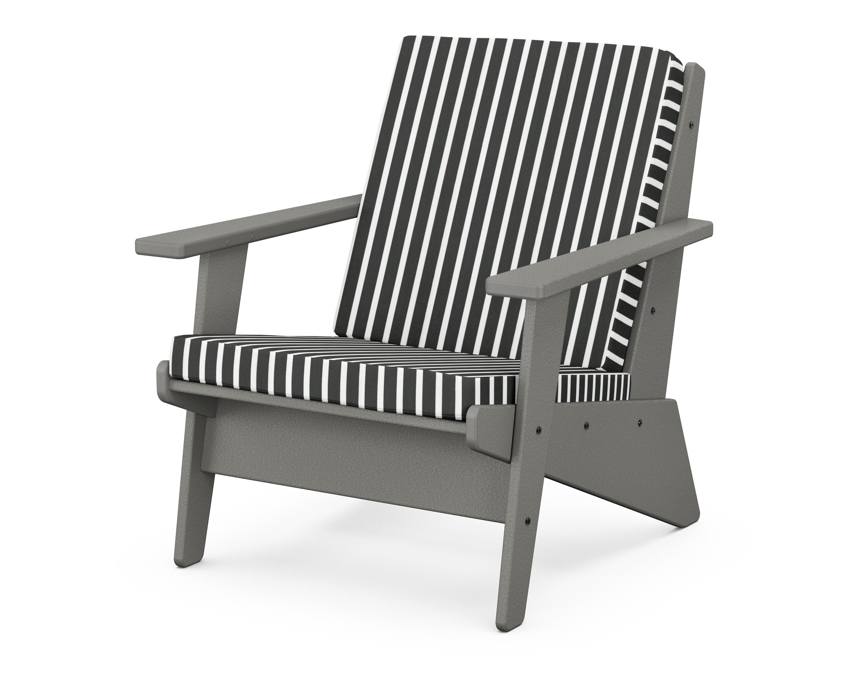 Riviera Modern Lounge Chair in Slate Grey / Shore Classic