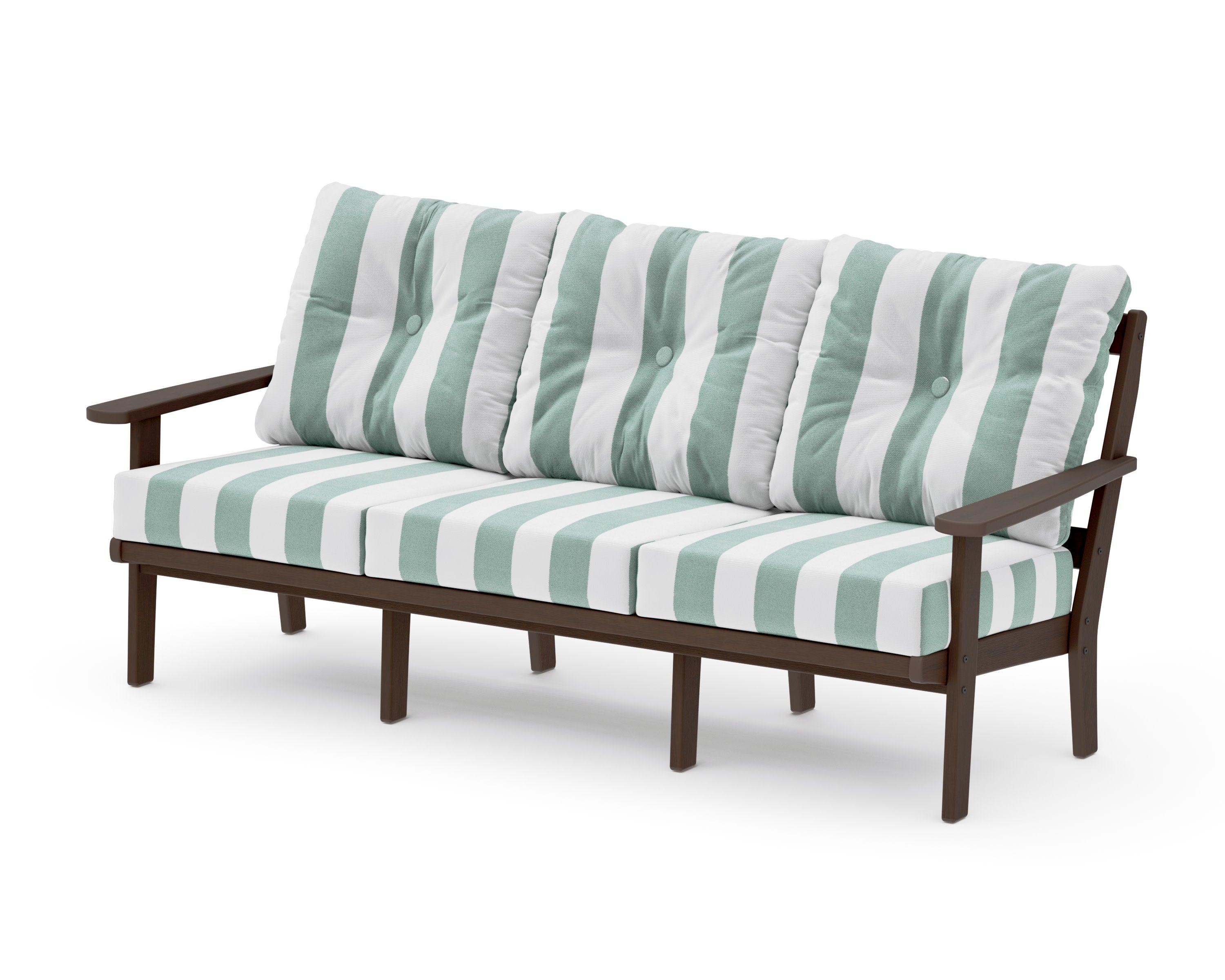 Mission Deep Seating Sofa in Kona / Cabana Stripe Glacier Spa