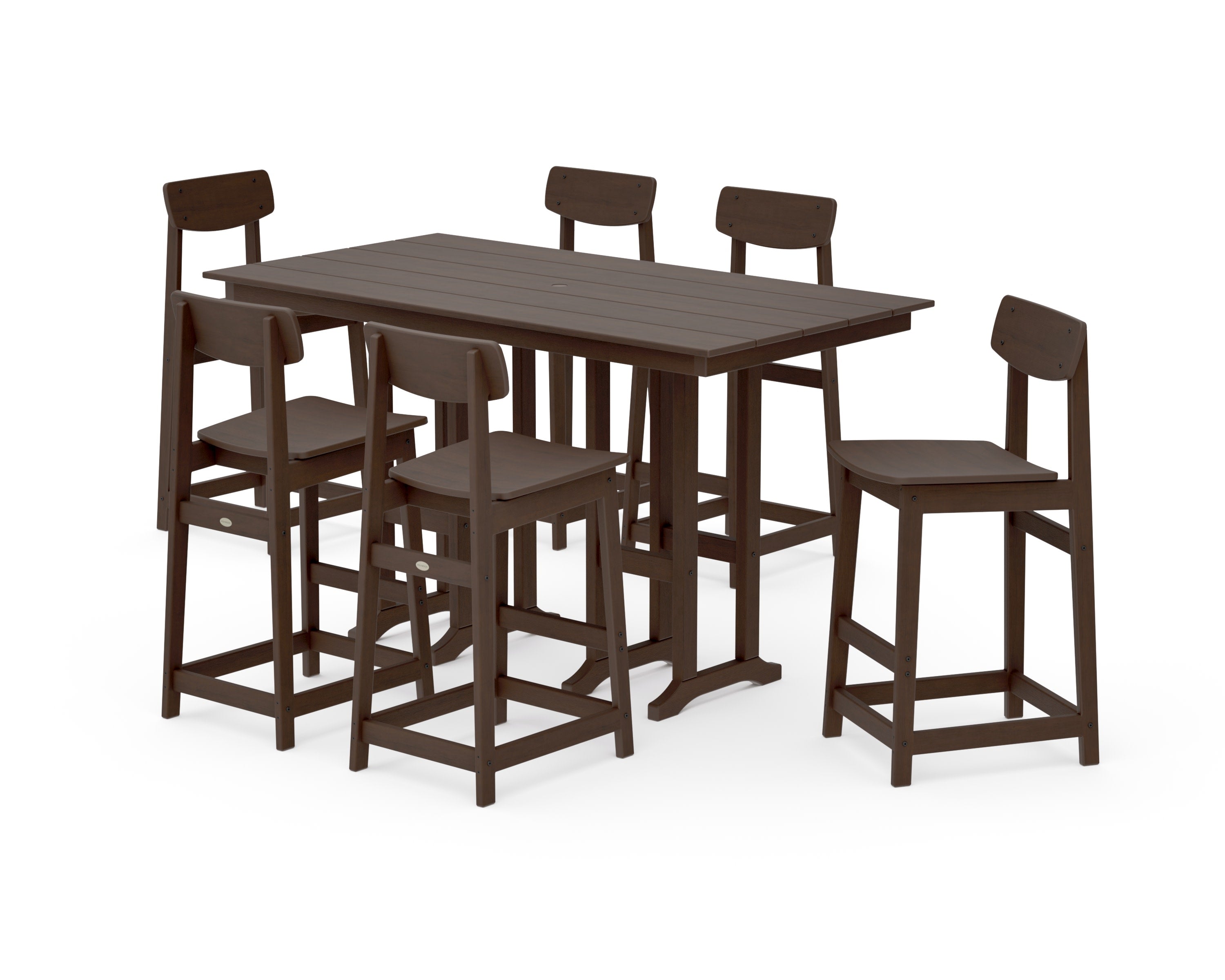 Modern Studio Urban Bar Chair 7-Piece Set in Kona