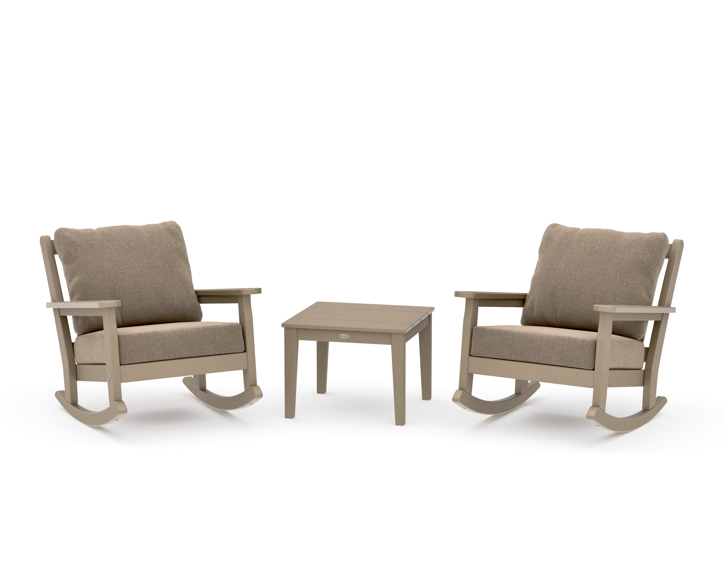 Chippendale 3-Piece Deep Seating Rocker Set in Vintage Sahara / Spiced Burlap