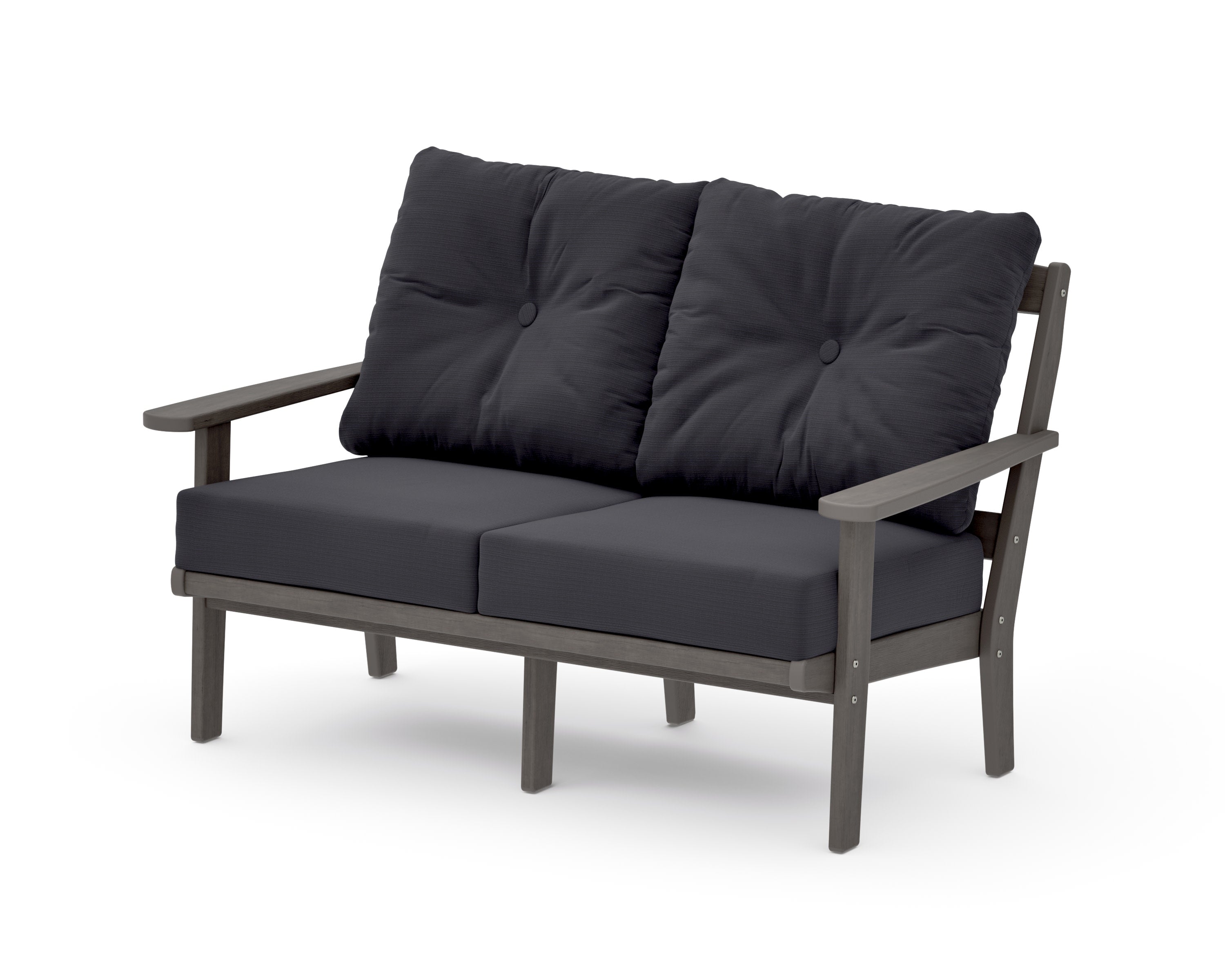 Mission Deep SeatingLoveseat in Driftwood / Midnight Linen