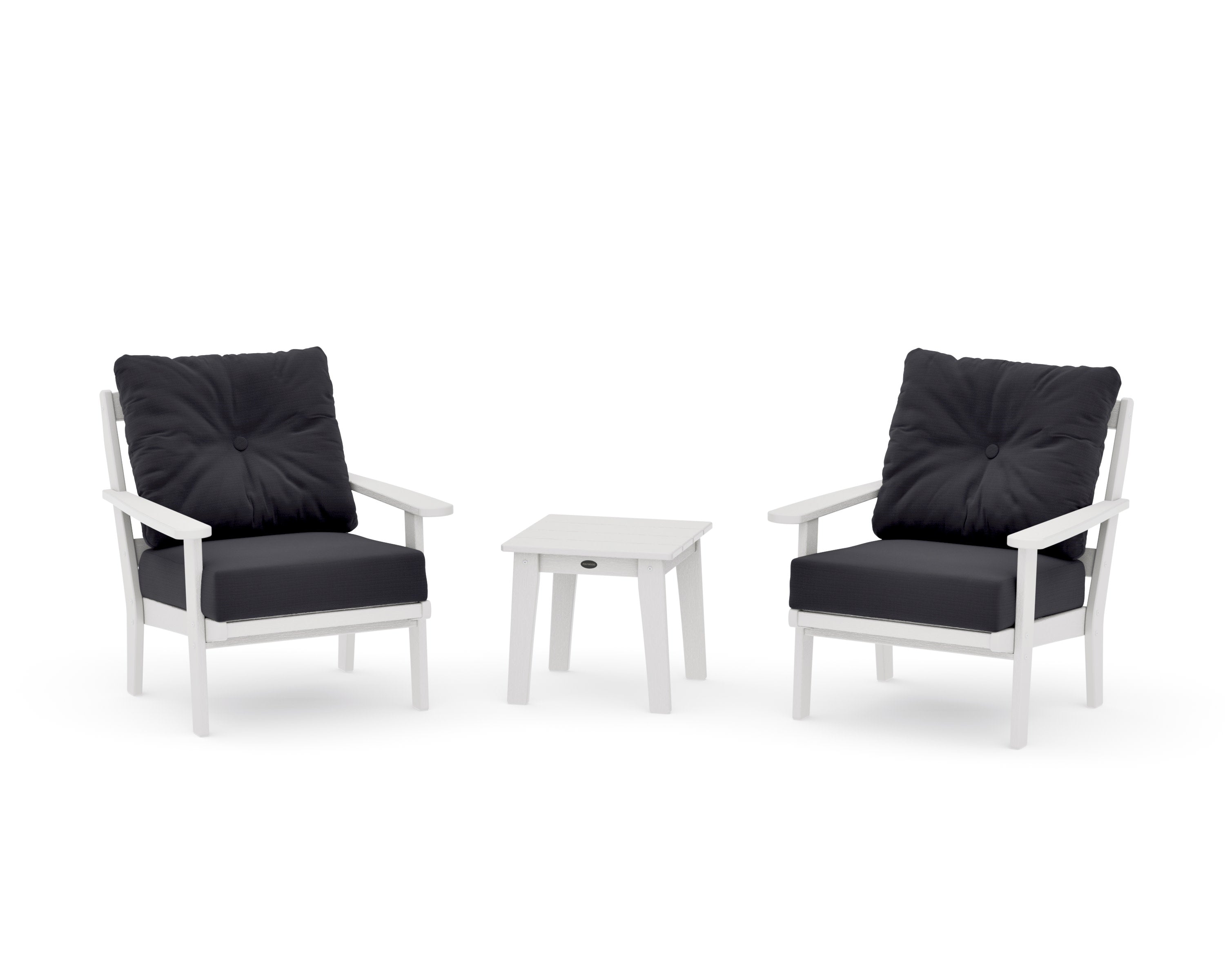 Mission 3-Piece Deep Seating Set in Vintage White / Midnight Linen