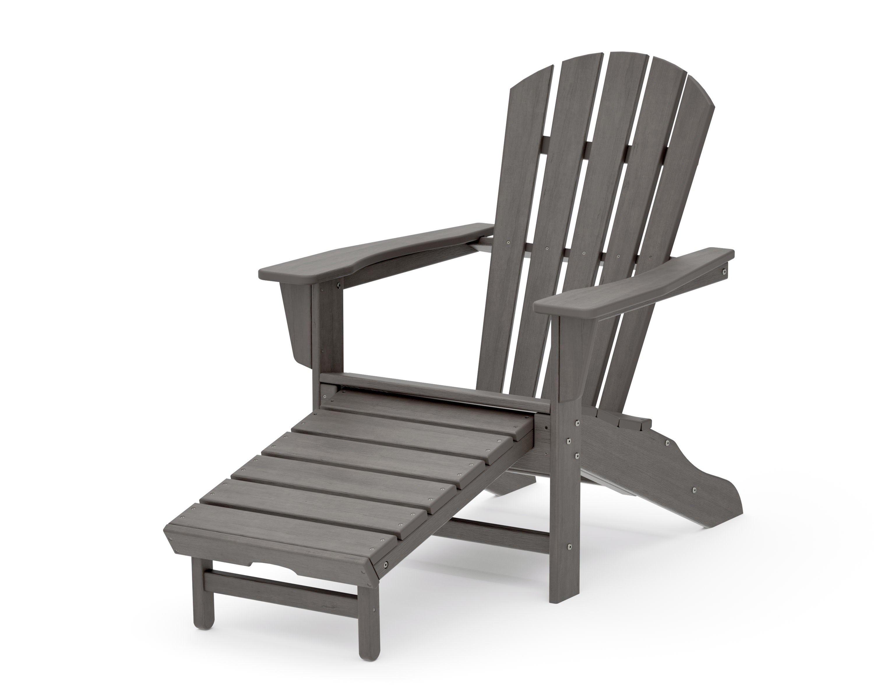 Palm Coast Ultimate Adirondack with Hideaway Ottoman in Driftwood