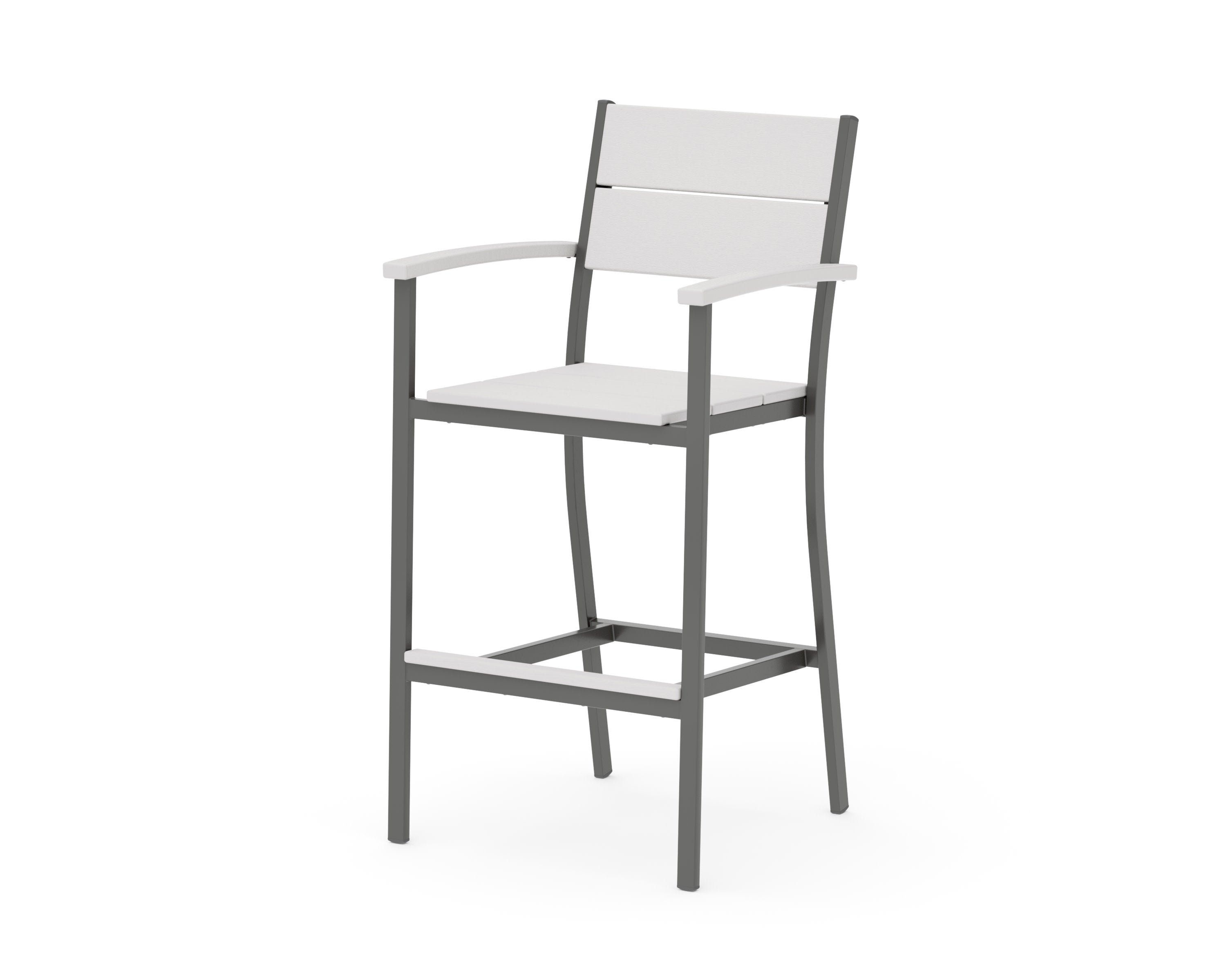 Main Street Bar Arm Chair in Charcoal / Vintage White