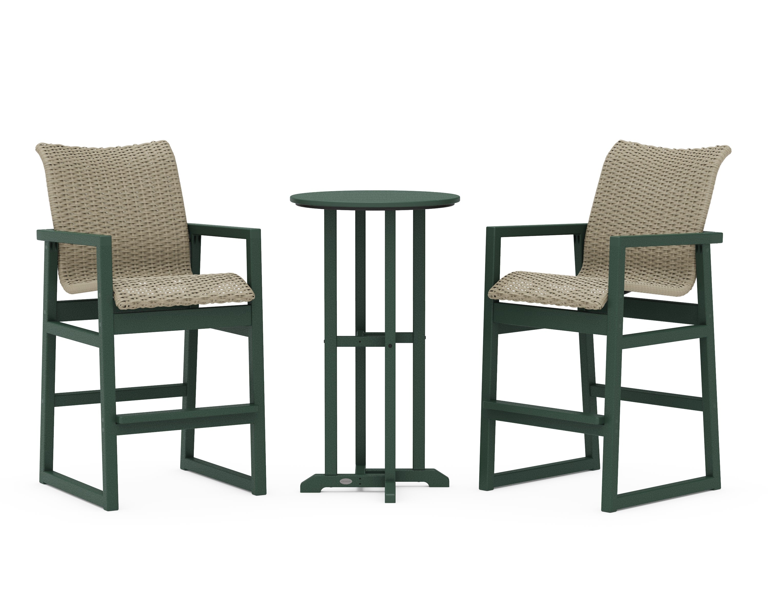 EDGE Woven 3-Piece Farmhouse Bar Set in Green / Dune Grass