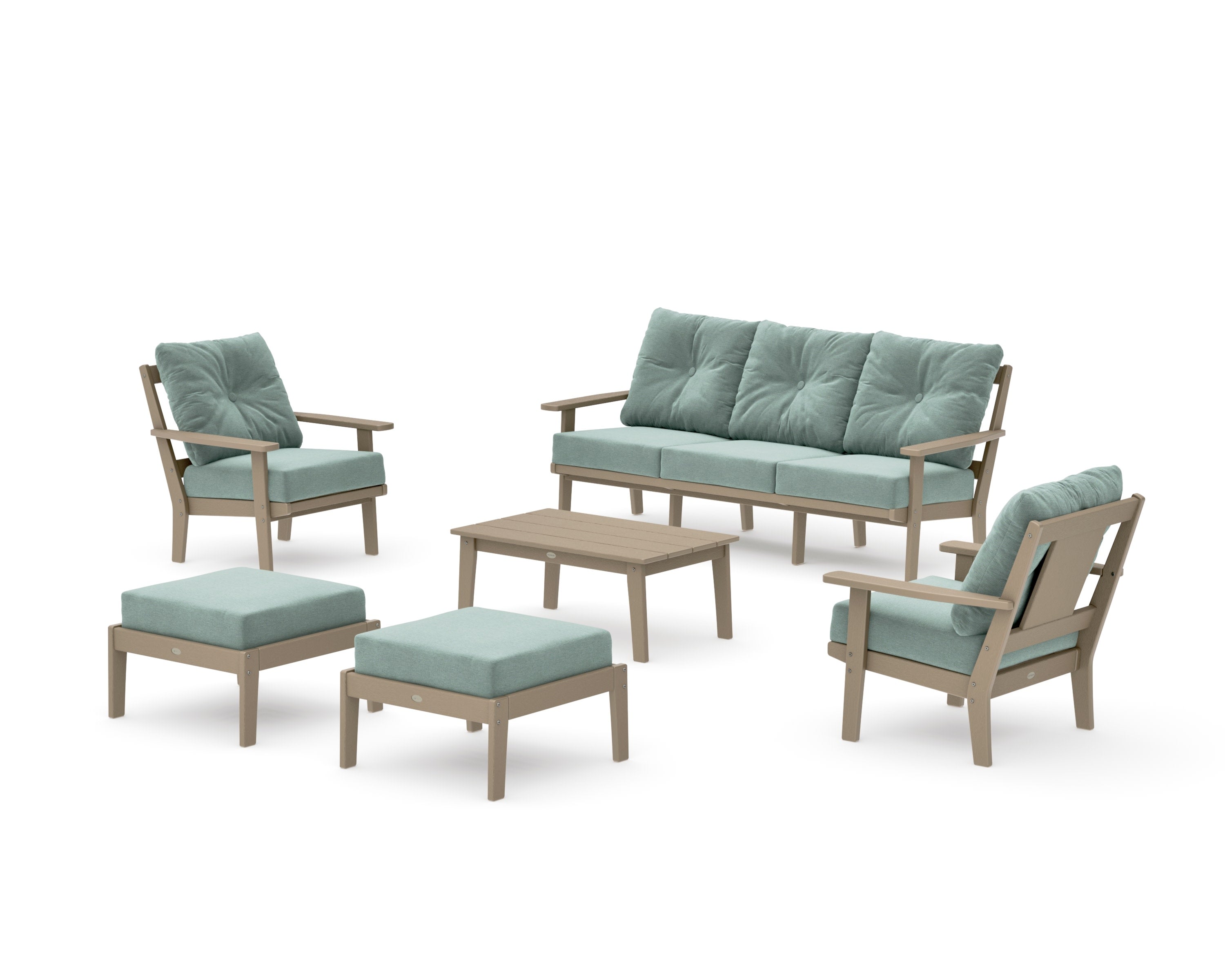 Prairie 6-Piece Lounge Sofa Set in Vintage Sahara / Glacier Spa