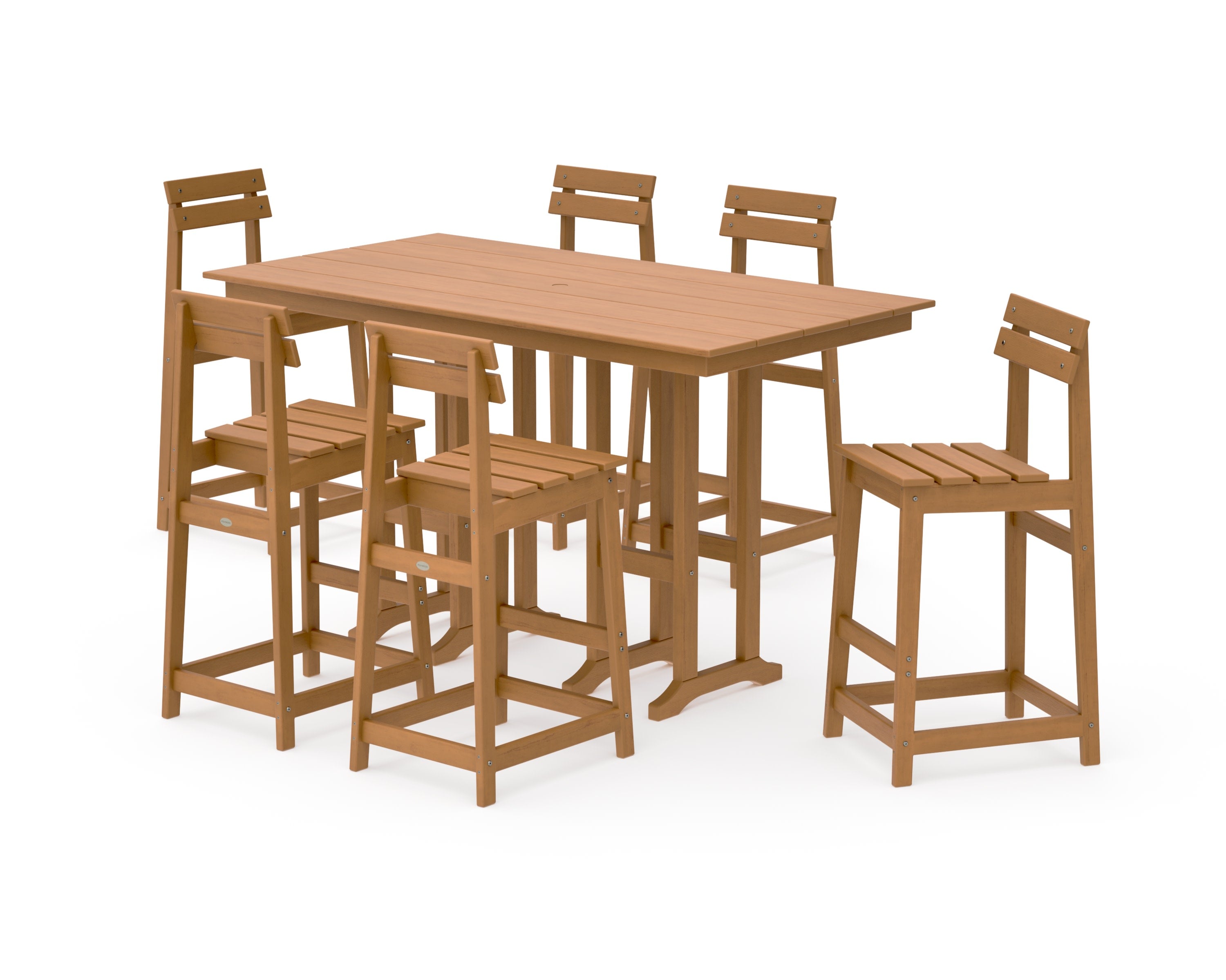 Modern Studio Plaza Bar Chair 7-Piece Set in Natural