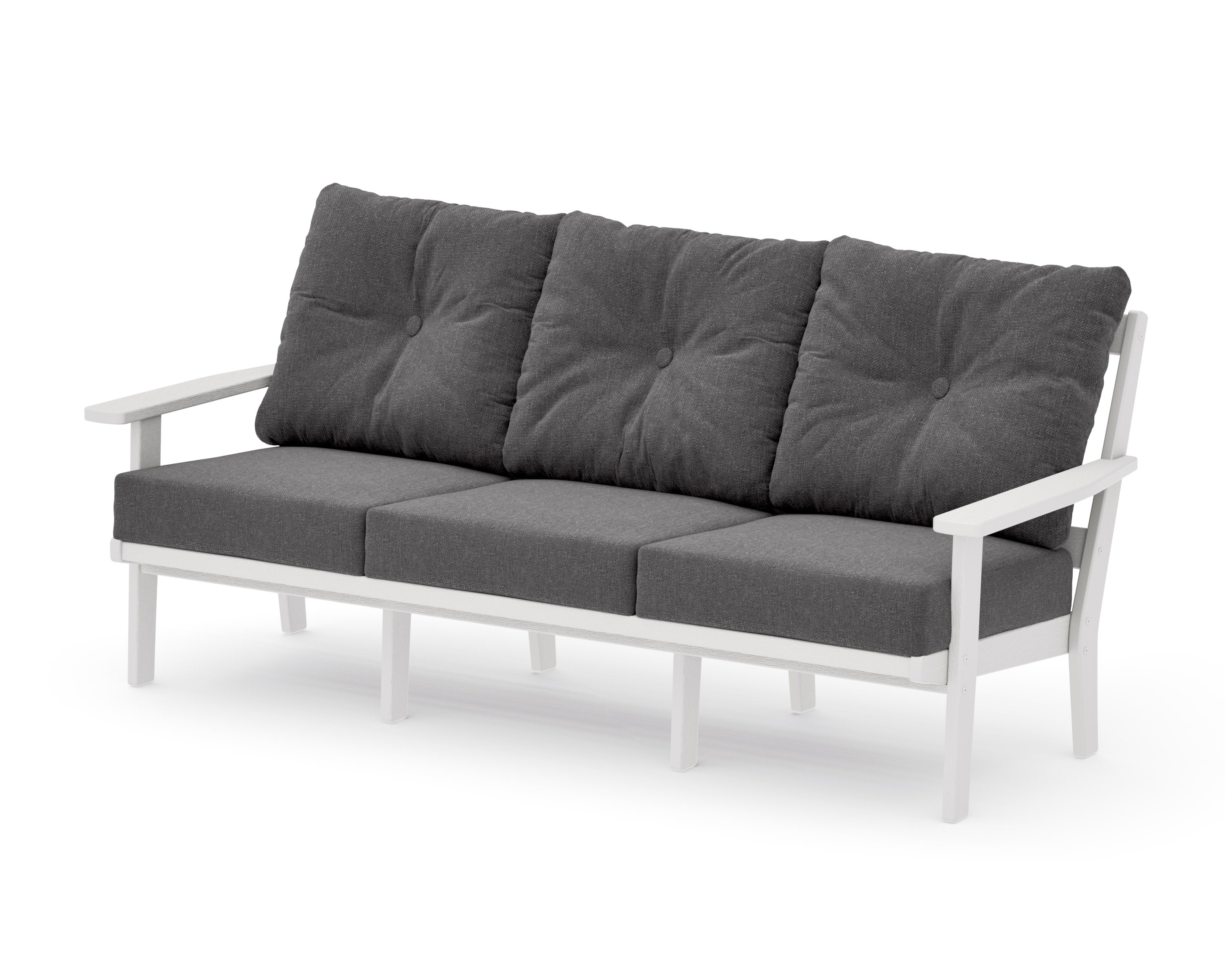 PrairieDeep Seating Sofa in Vintage White / Ash Charcoal