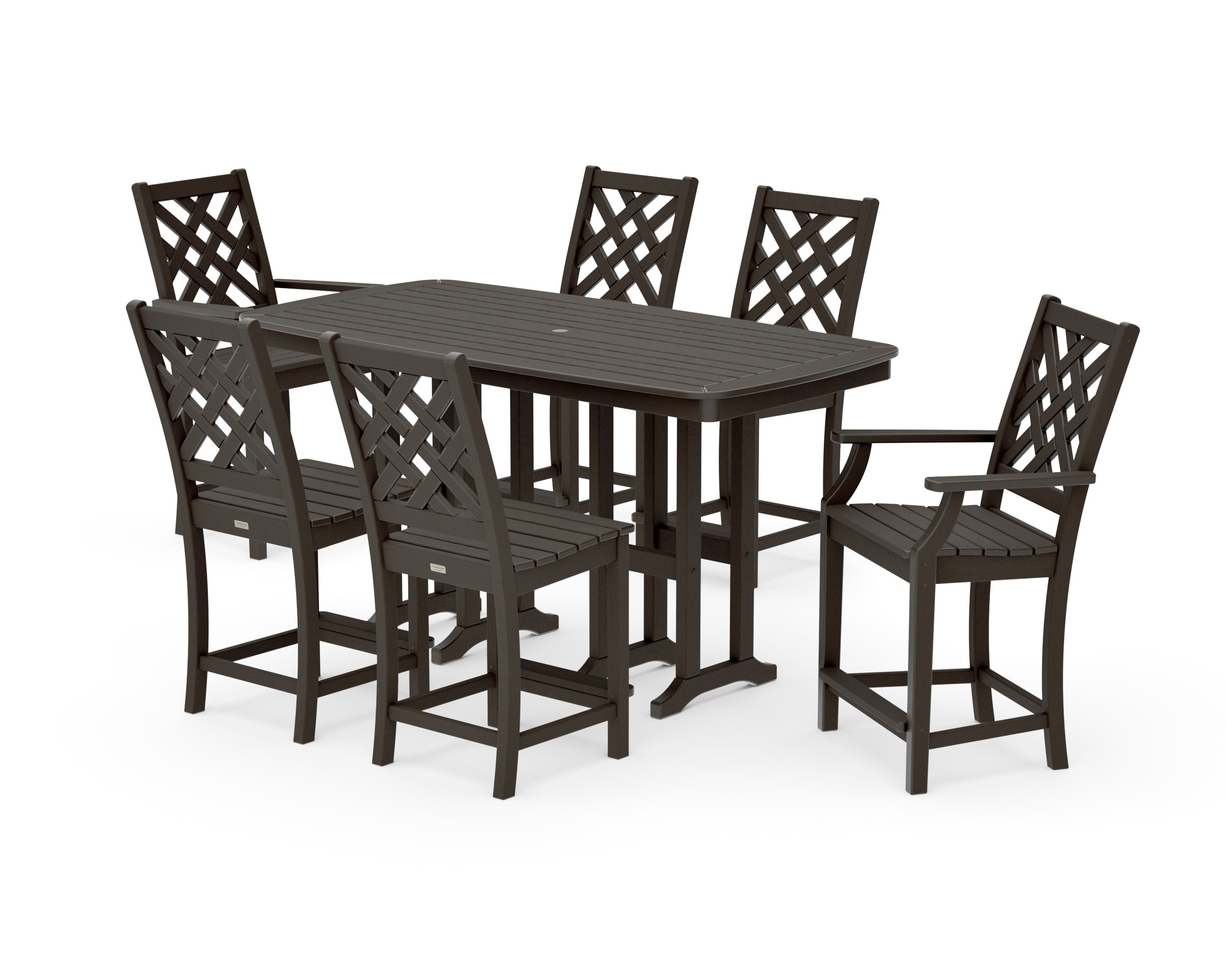 Wovendale 7-Piece Counter Set in Vintage Coffee
