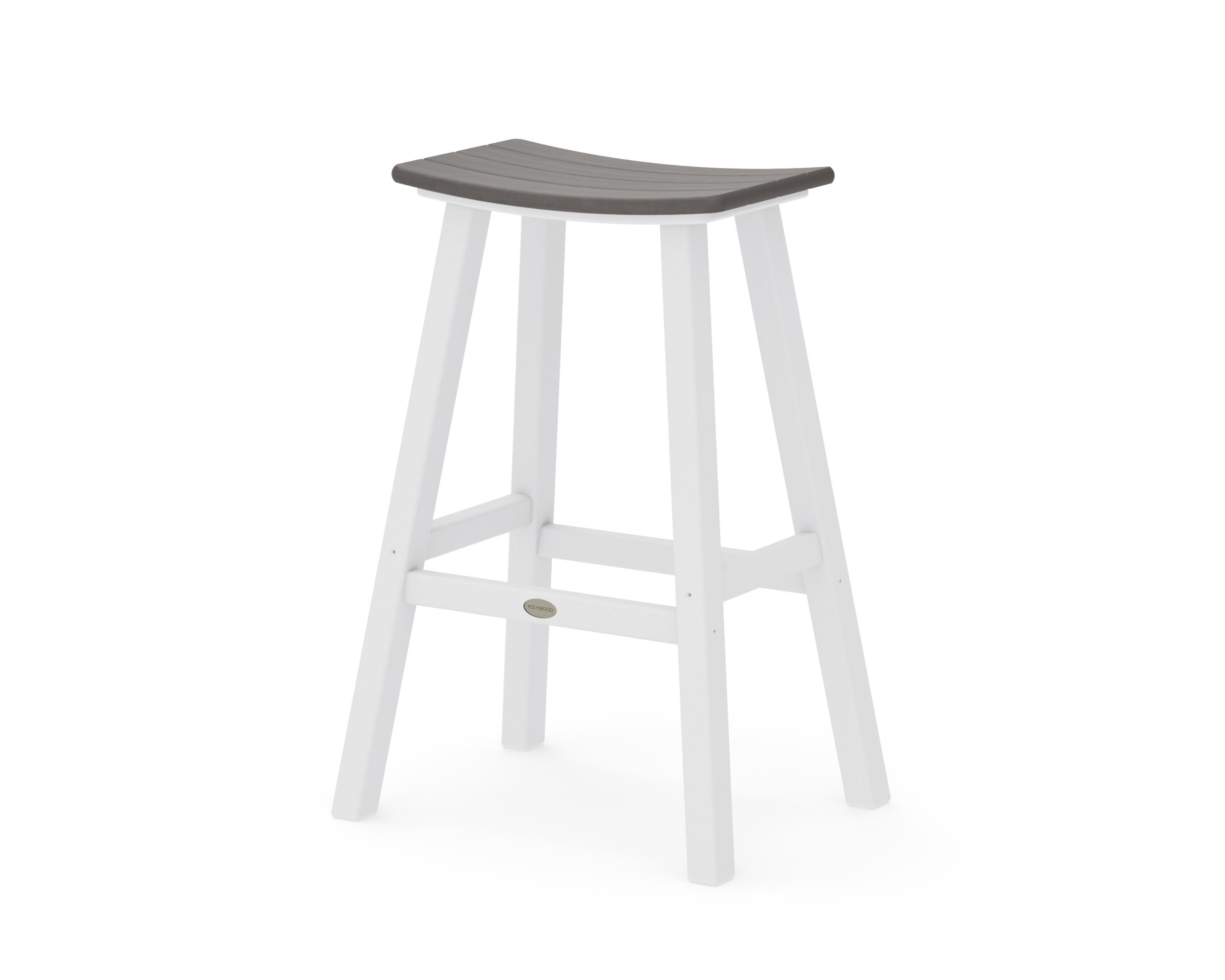 Contempo 30" Saddle Bar Stool in White / Driftwood