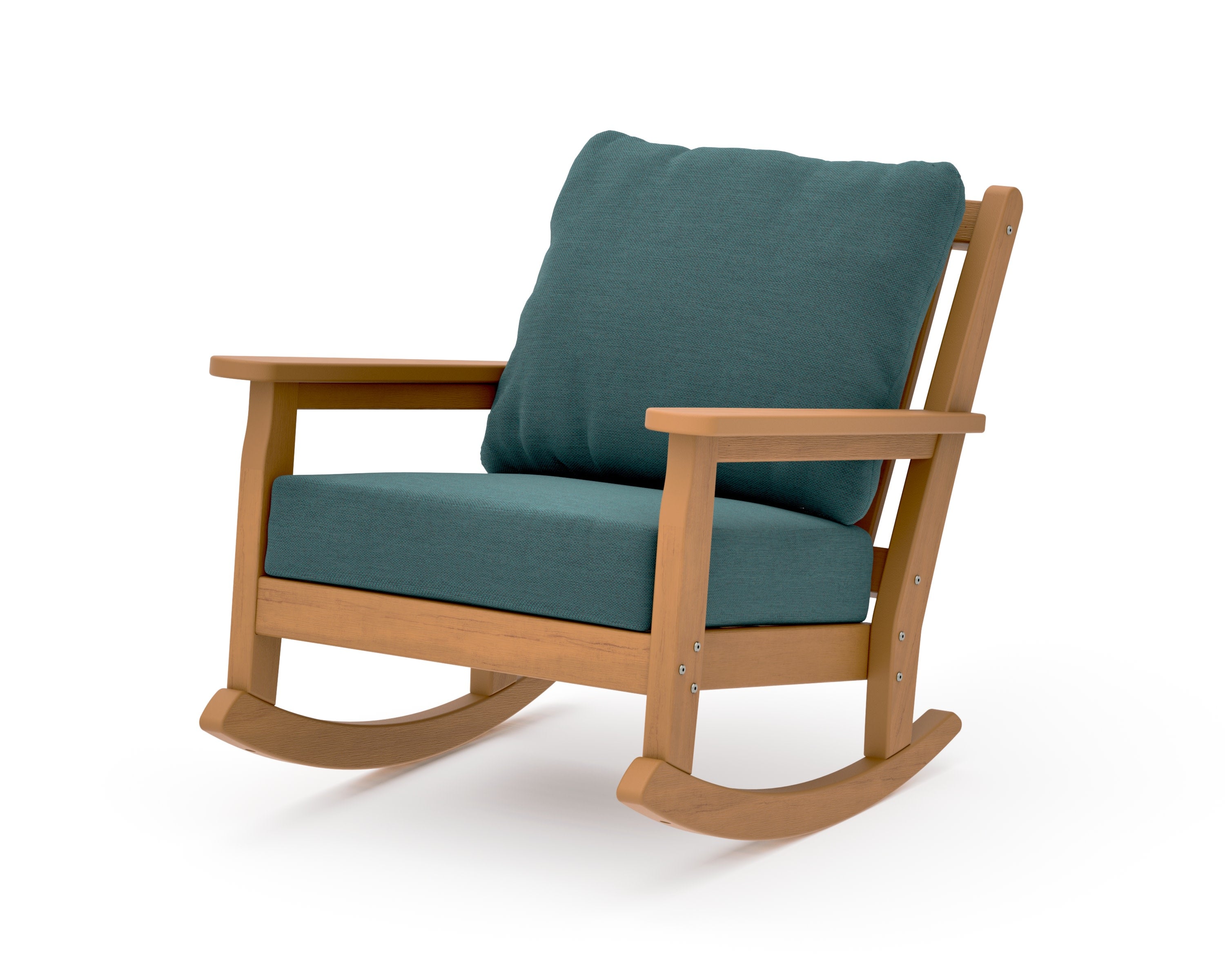 Chippendale Deep Seating Rocking Chair in Natural / Ocean Teal
