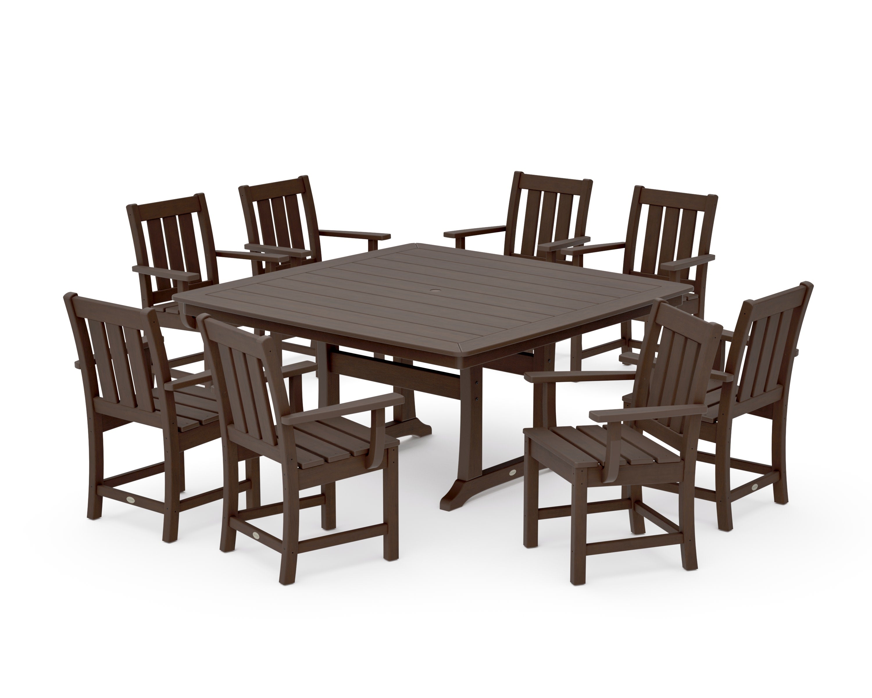 Oxford 9-Piece Square Dining Set with Trestle Legs in Kona