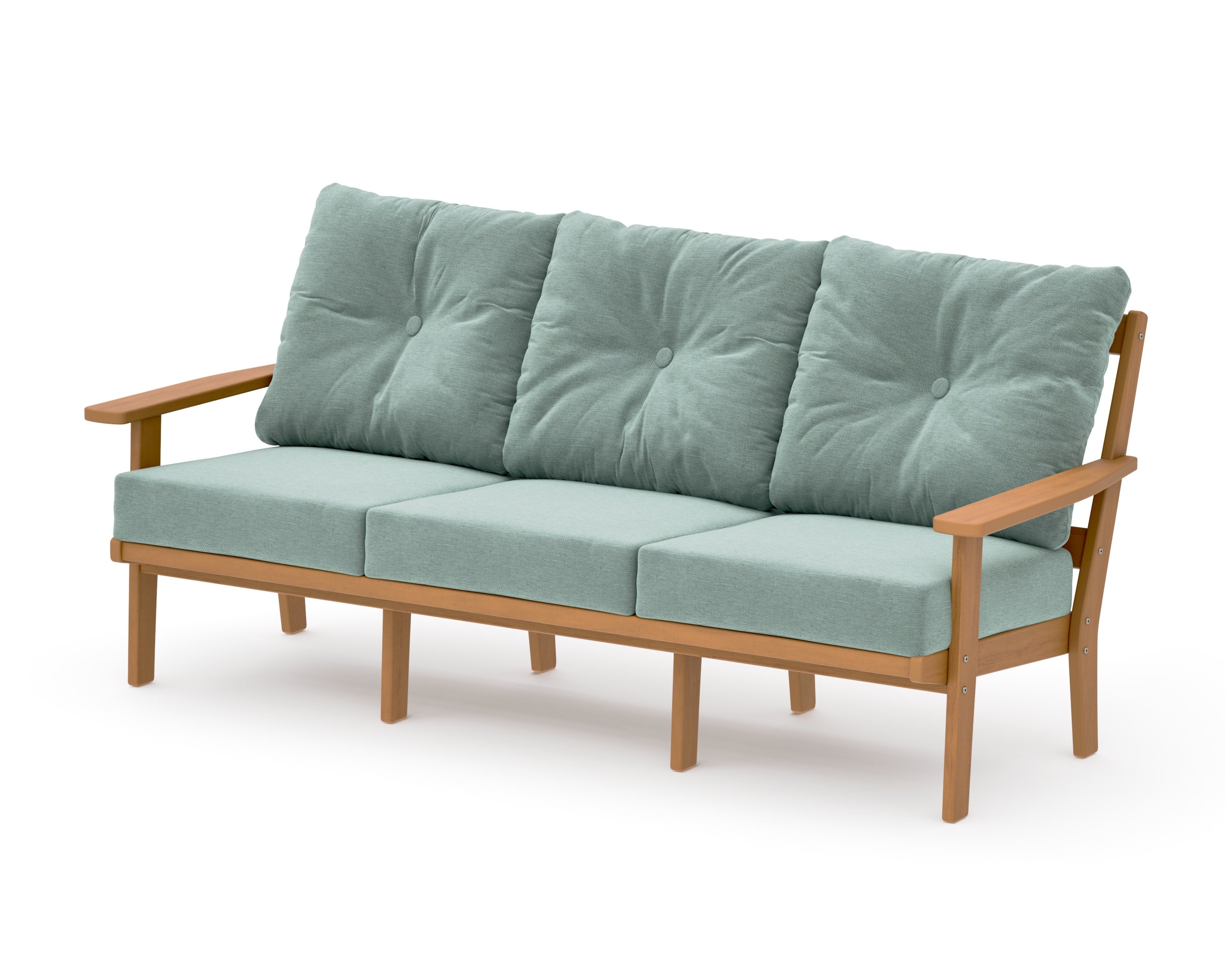 PrairieDeep Seating Sofa in Natural / Glacier Spa