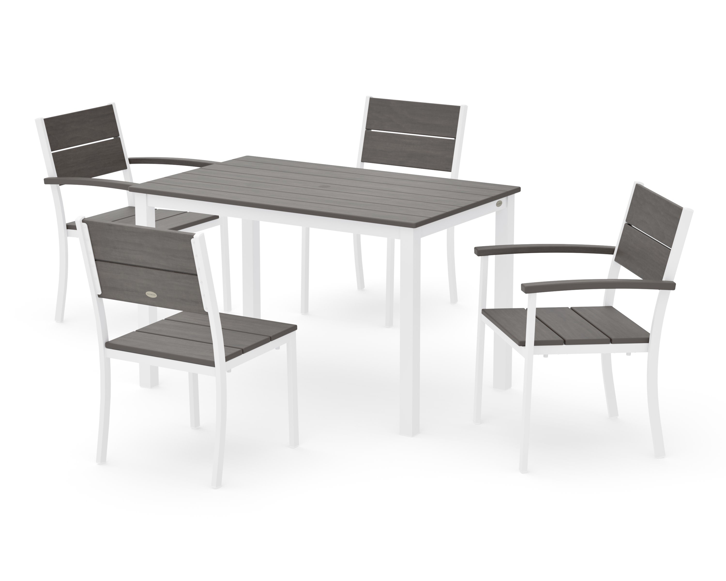 Main Street 5-Piece Dining Set in White / Driftwood