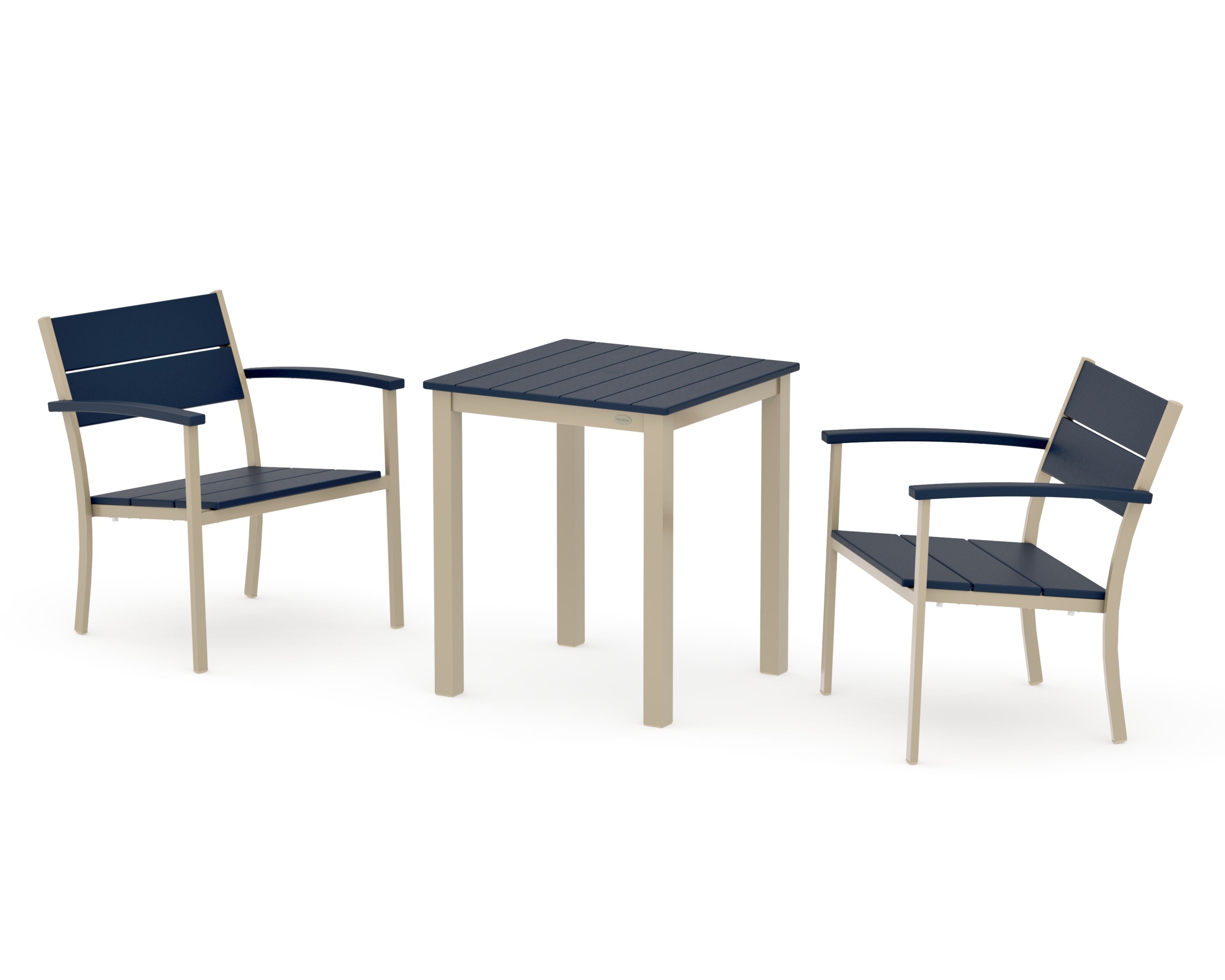 Main Street 3-Piece Square Dining Set in Sand / Navy