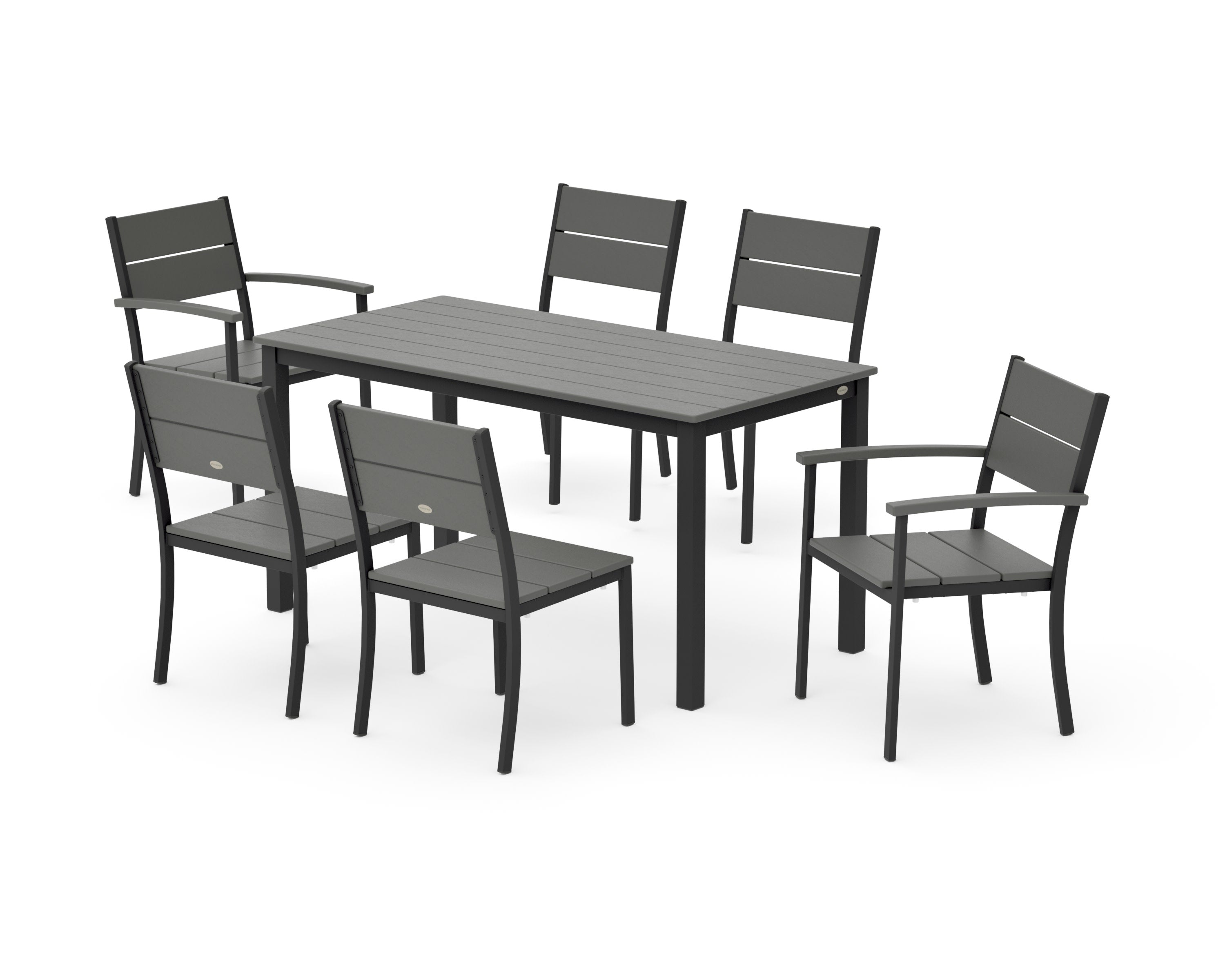 Main Street 7-Piece Dining Set in Black / Slate Grey