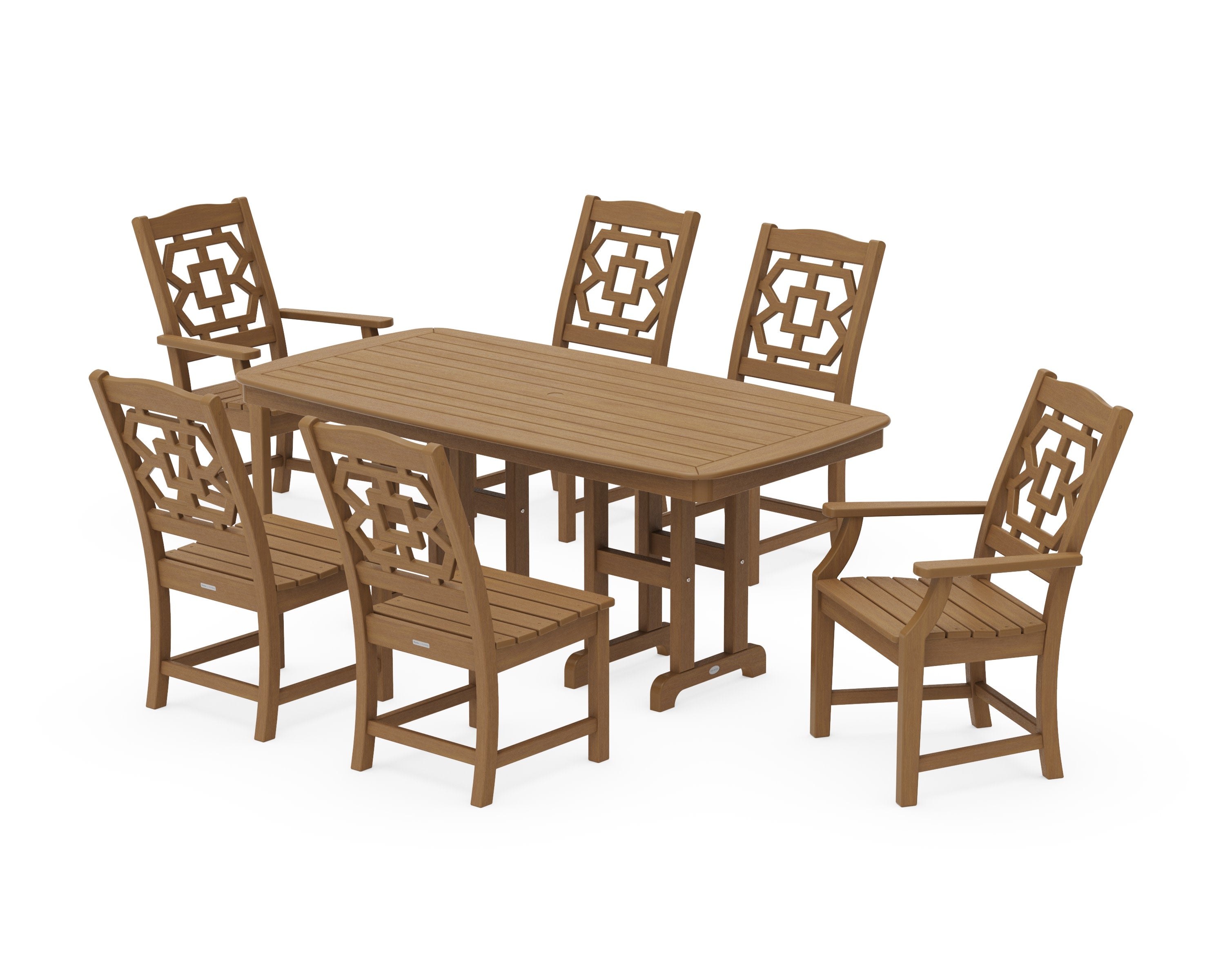 Chinoiserie 7-Piece Dining Set in Natural