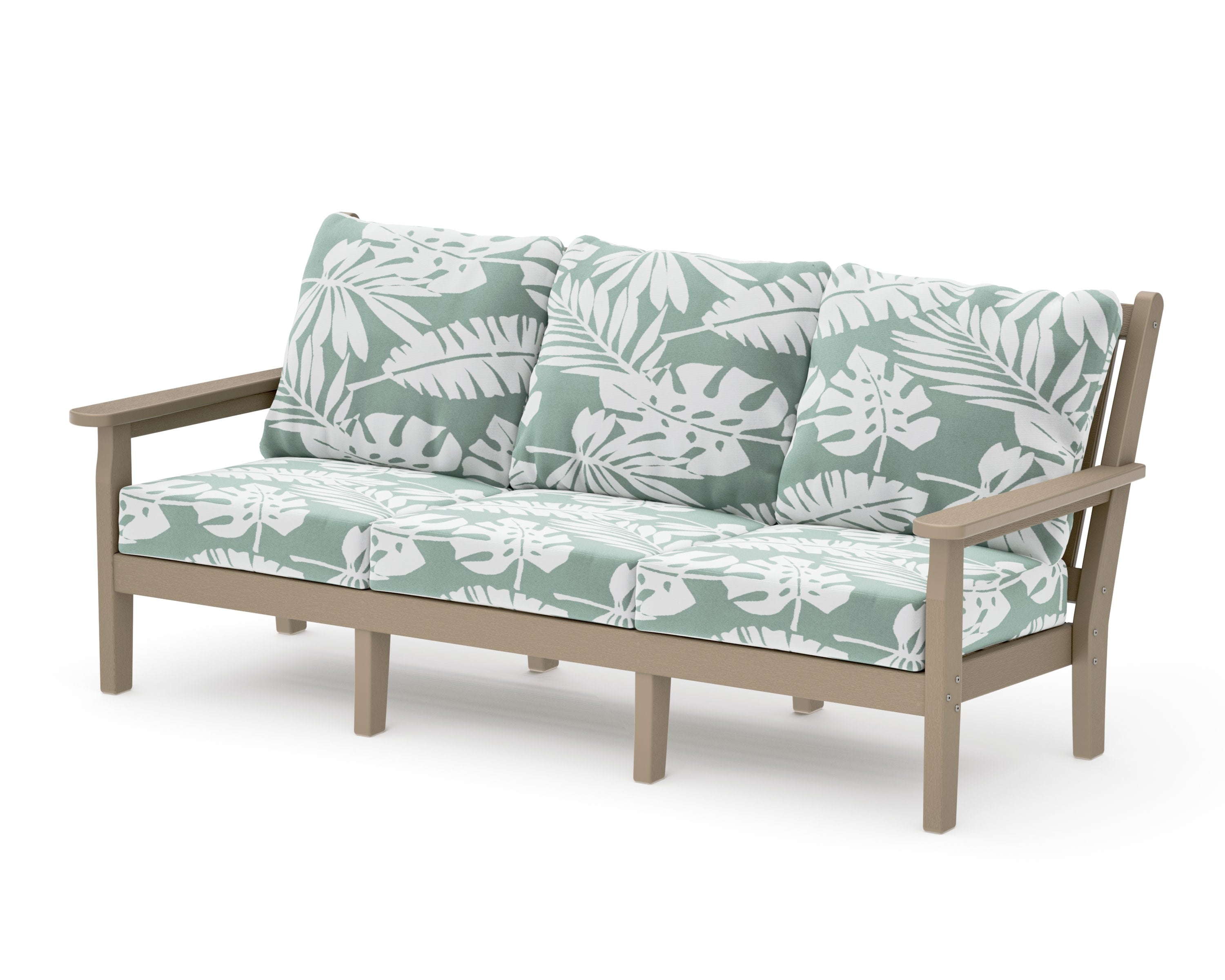 Chippendale Deep Seating Sofa in Vintage Sahara / Leaf Glacier Spa