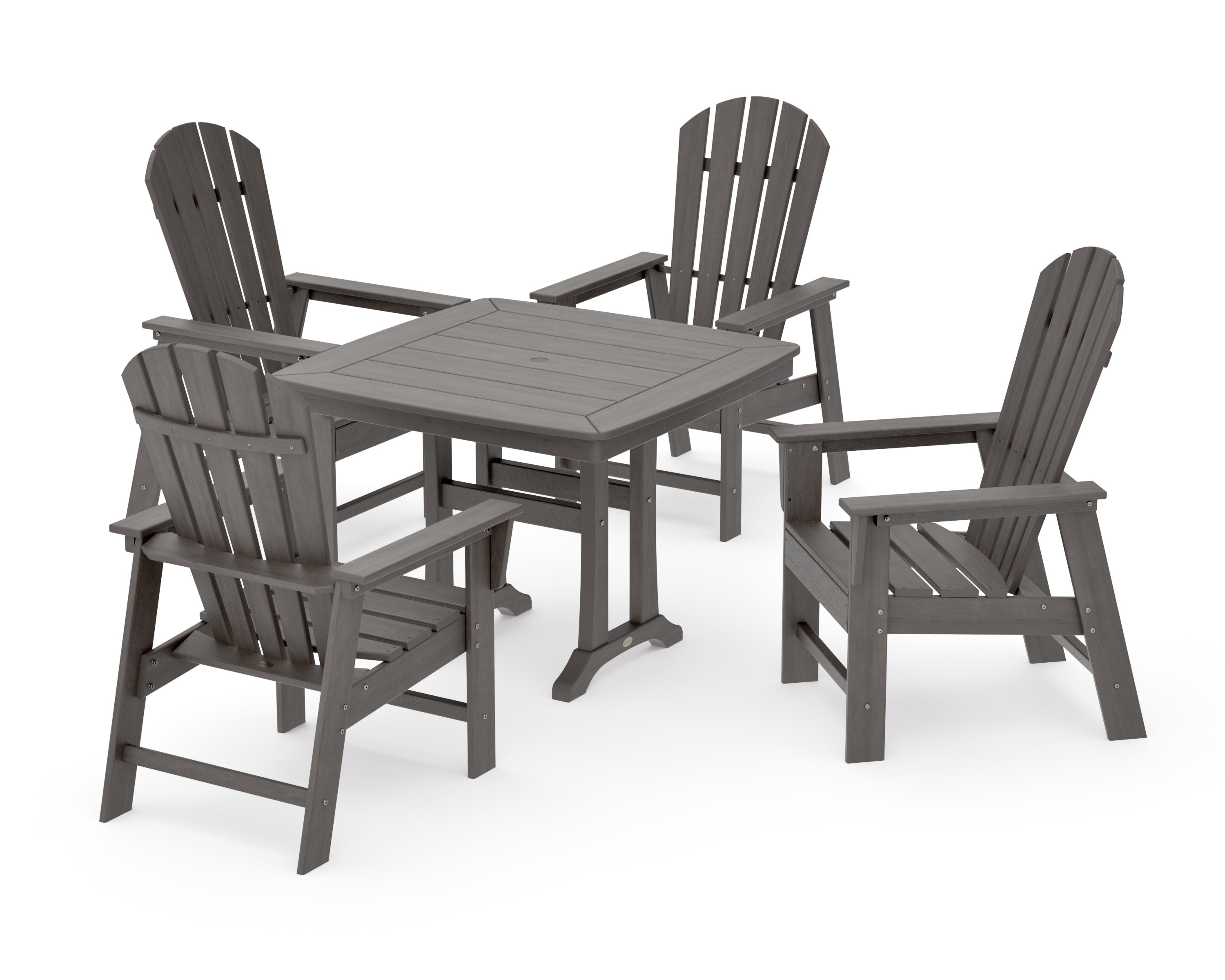 South Beach 5-Piece Dining Set with Trestle Legs in Driftwood