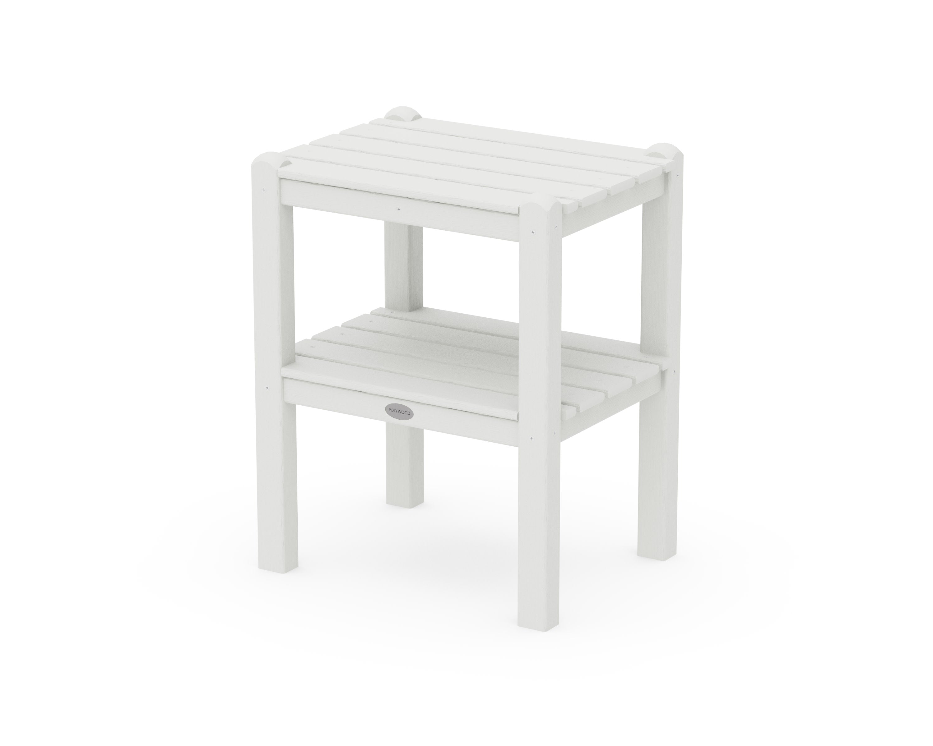 Two Shelf Side Table in Vintage White