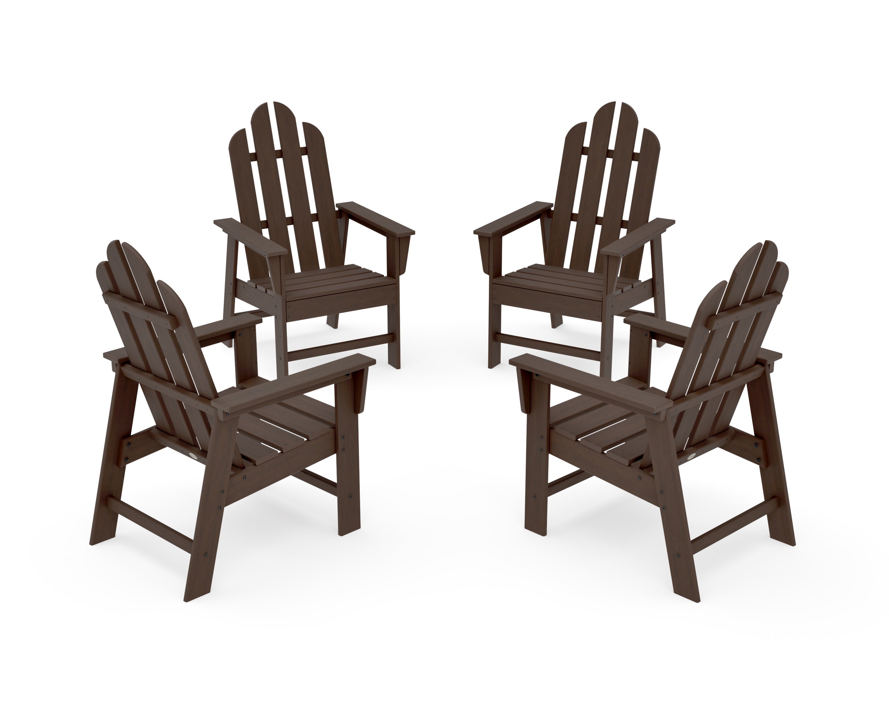 Long Island 4-Piece Upright Adirondack Conversation Set in Kona