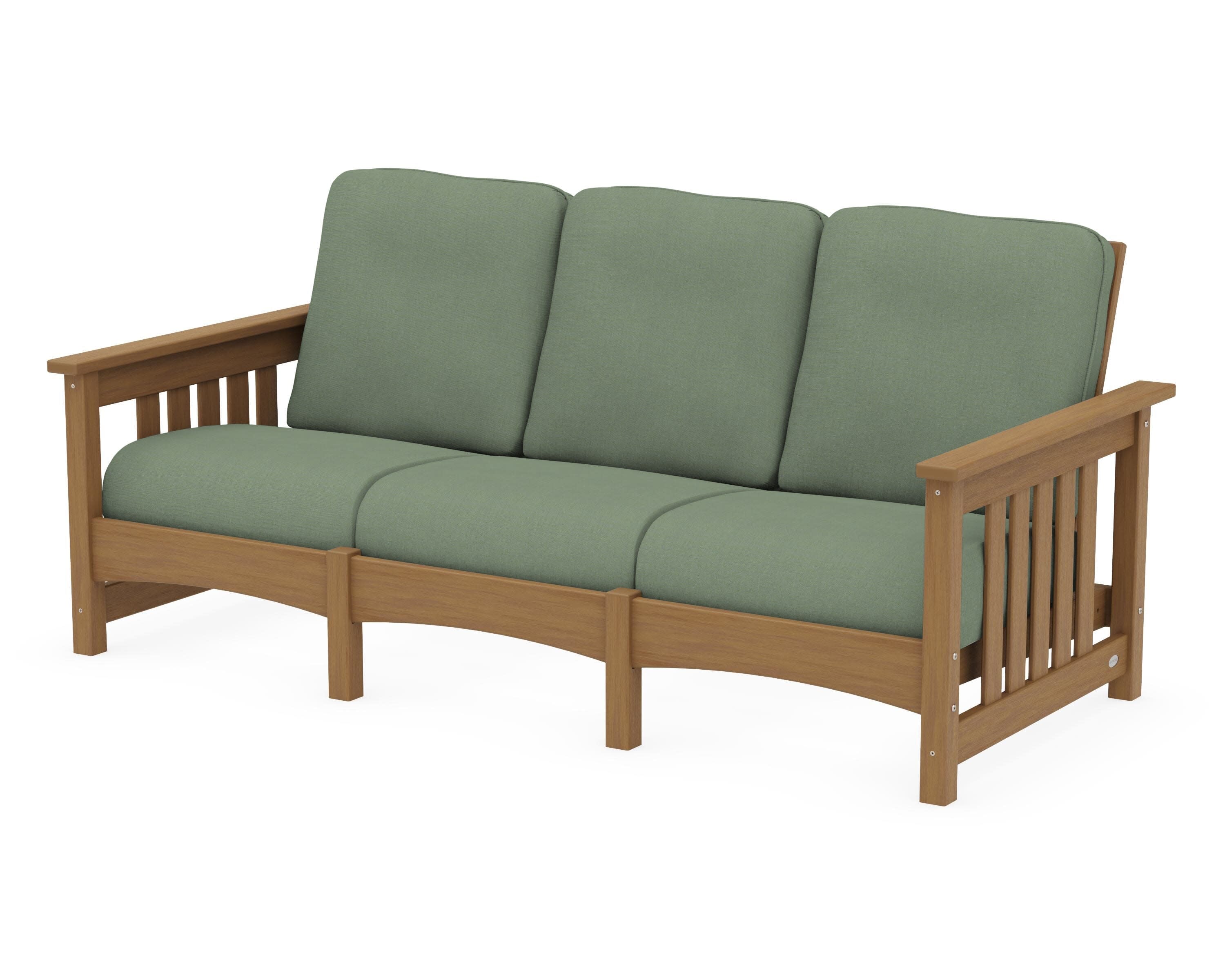 Club Mission Sofa in Natural / Exhale Rainwashed
