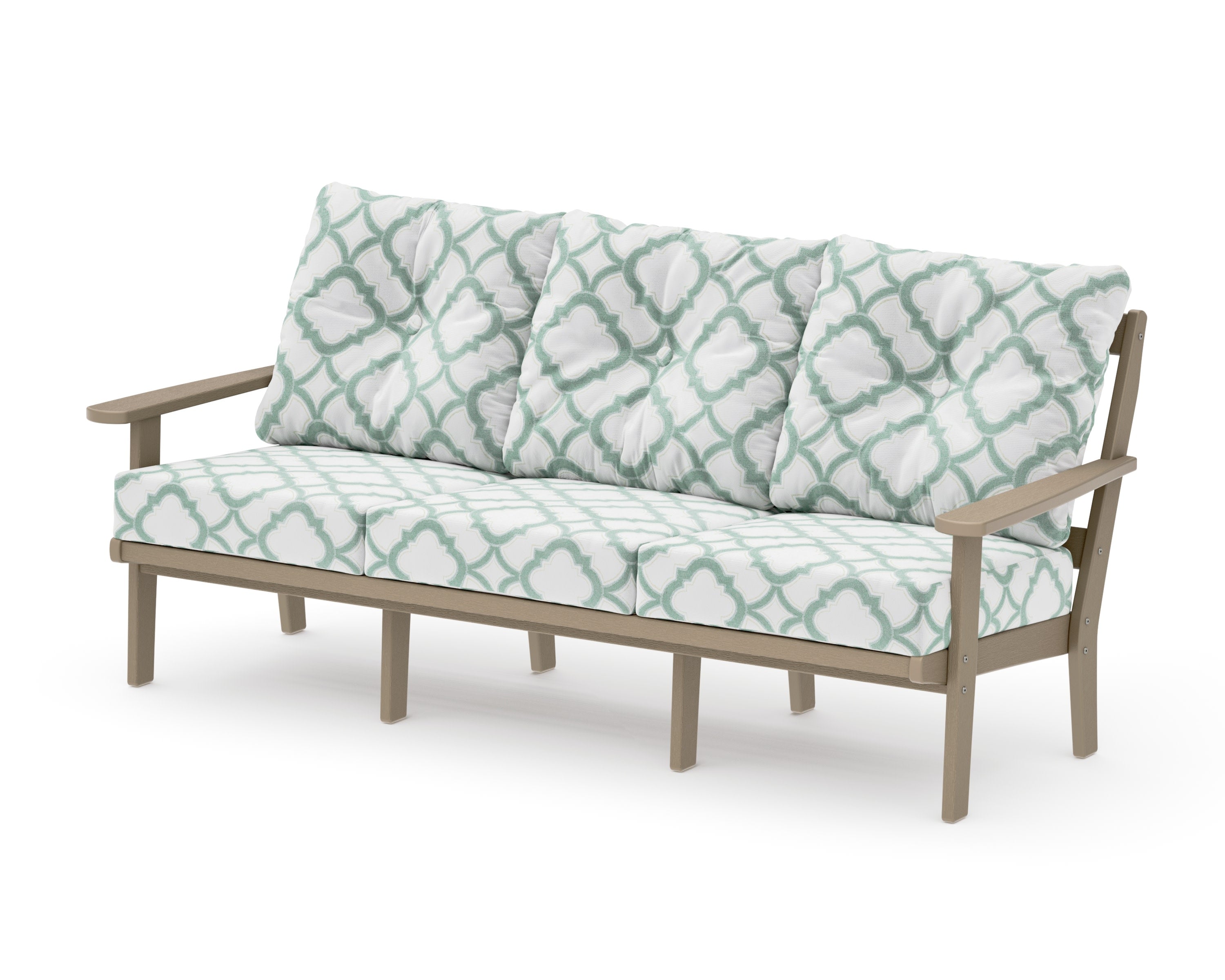 Mission Deep Seating Sofa in Vintage Sahara / Trellis Glacier Spa