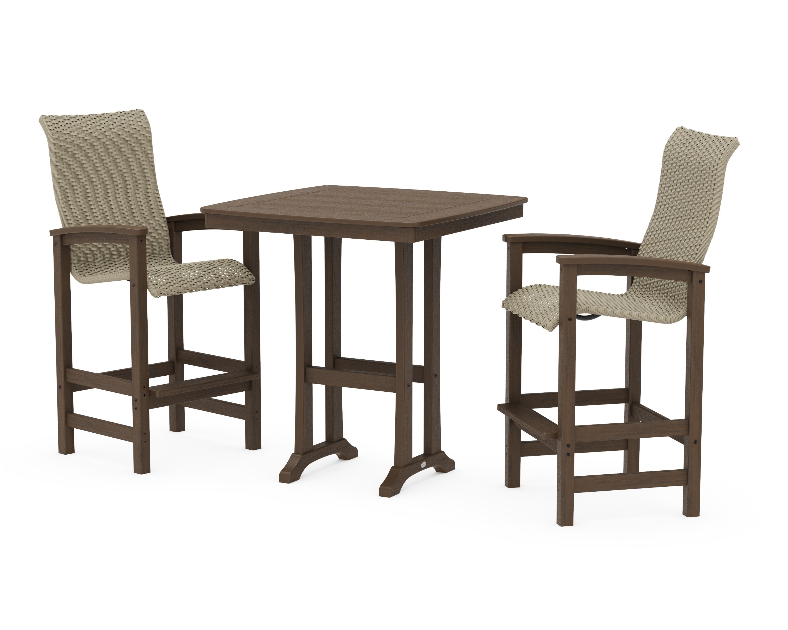 Coastal Woven High-Back 3-Piece Bar Set in Kona / Dune Grass