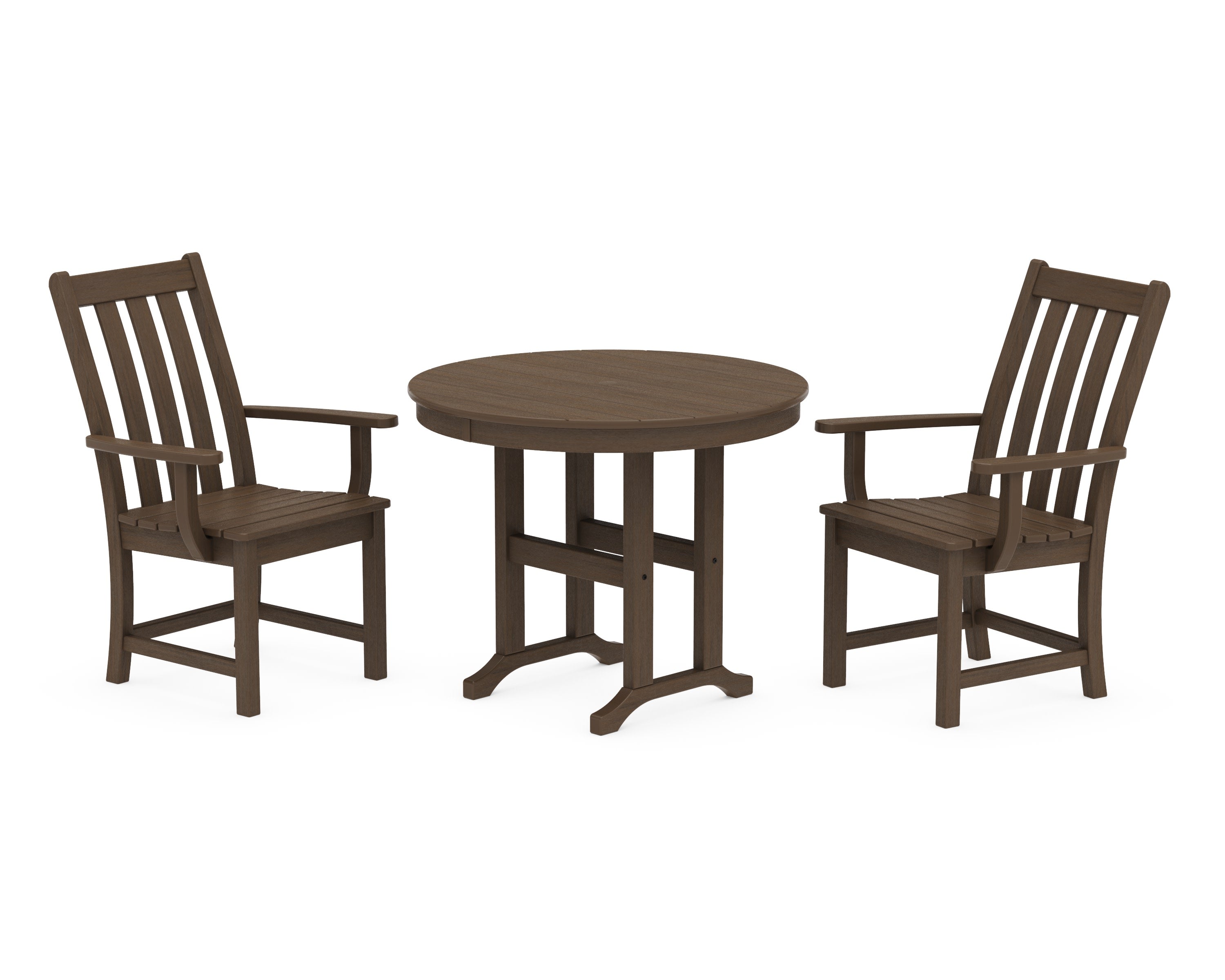 Vineyard 3-Piece Round Dining Set in Kona