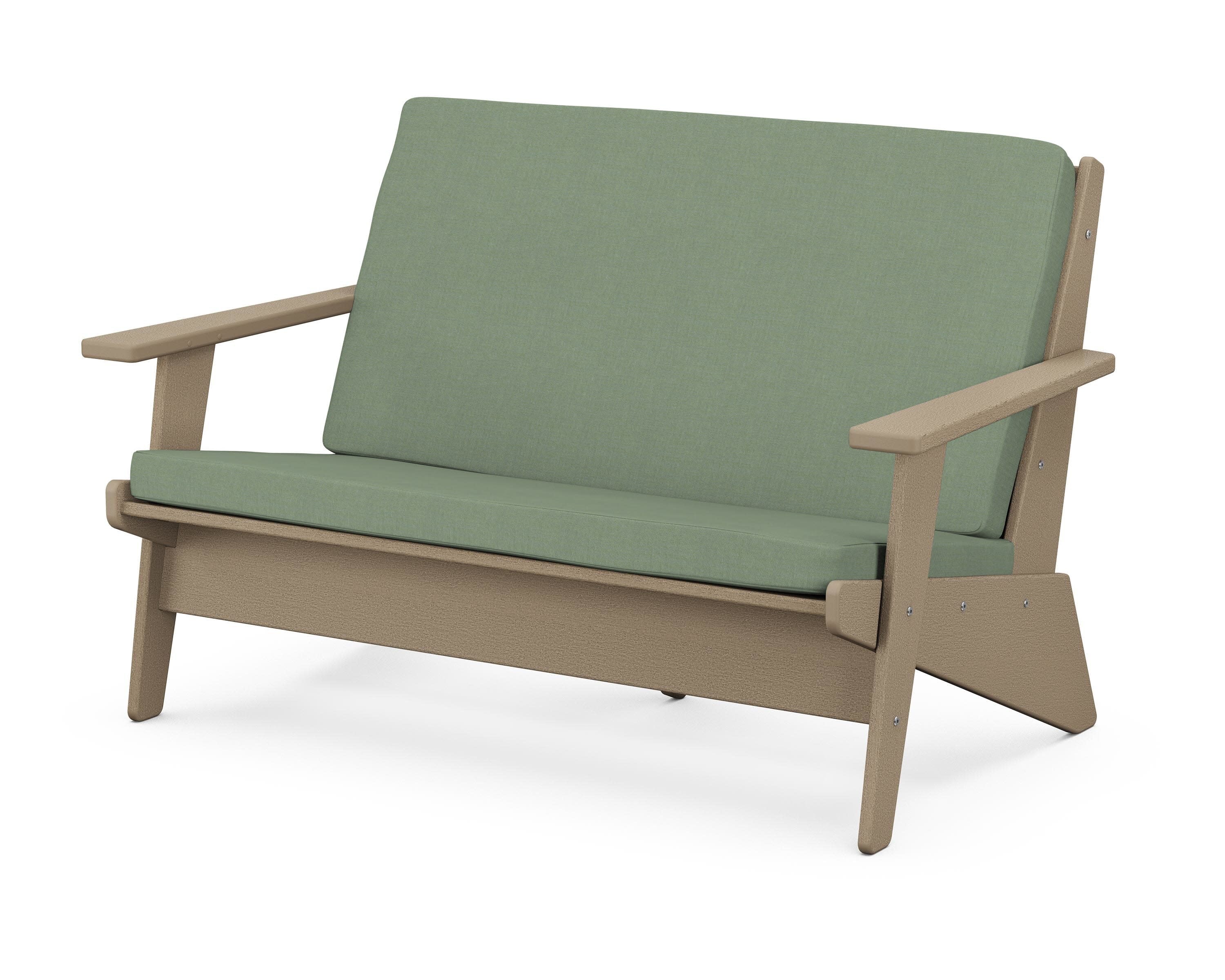 Riviera Modern Lounge Loveseat in Vintage Sahara / Exhale Rainwashed
