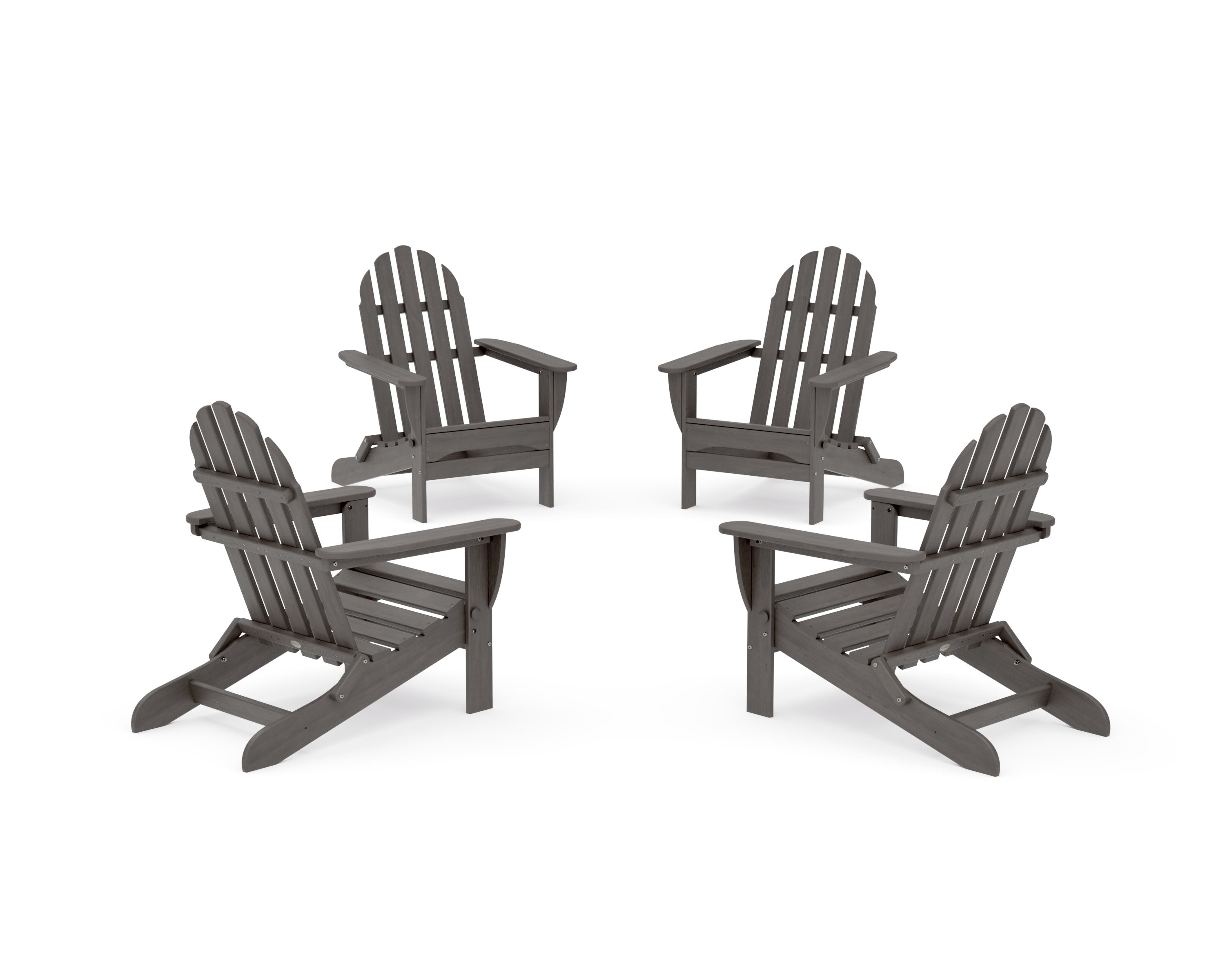 4-Piece Classic Folding Adirondack Conversation Set in Driftwood