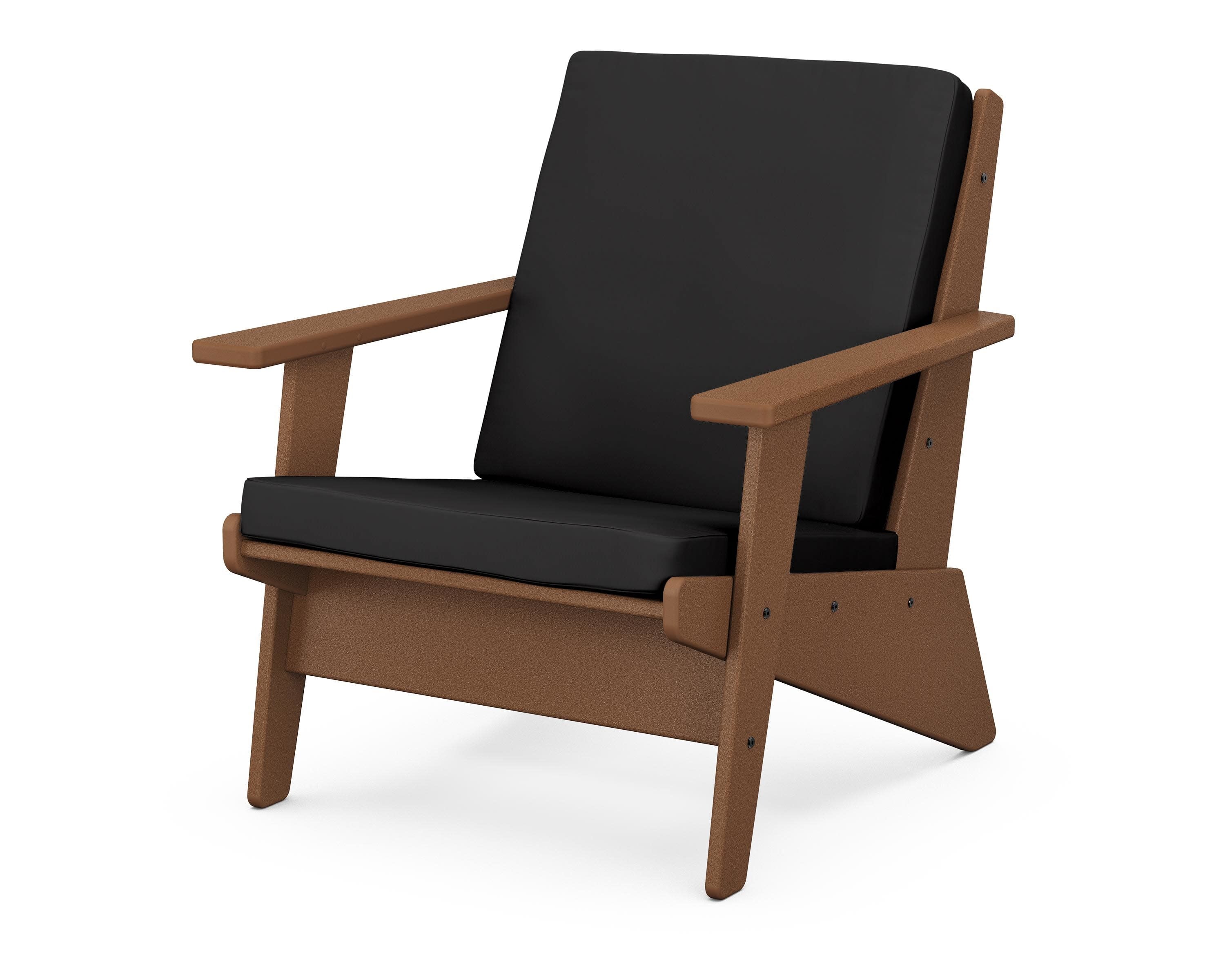 Riviera Modern Lounge Chair in Teak / Canvas Black