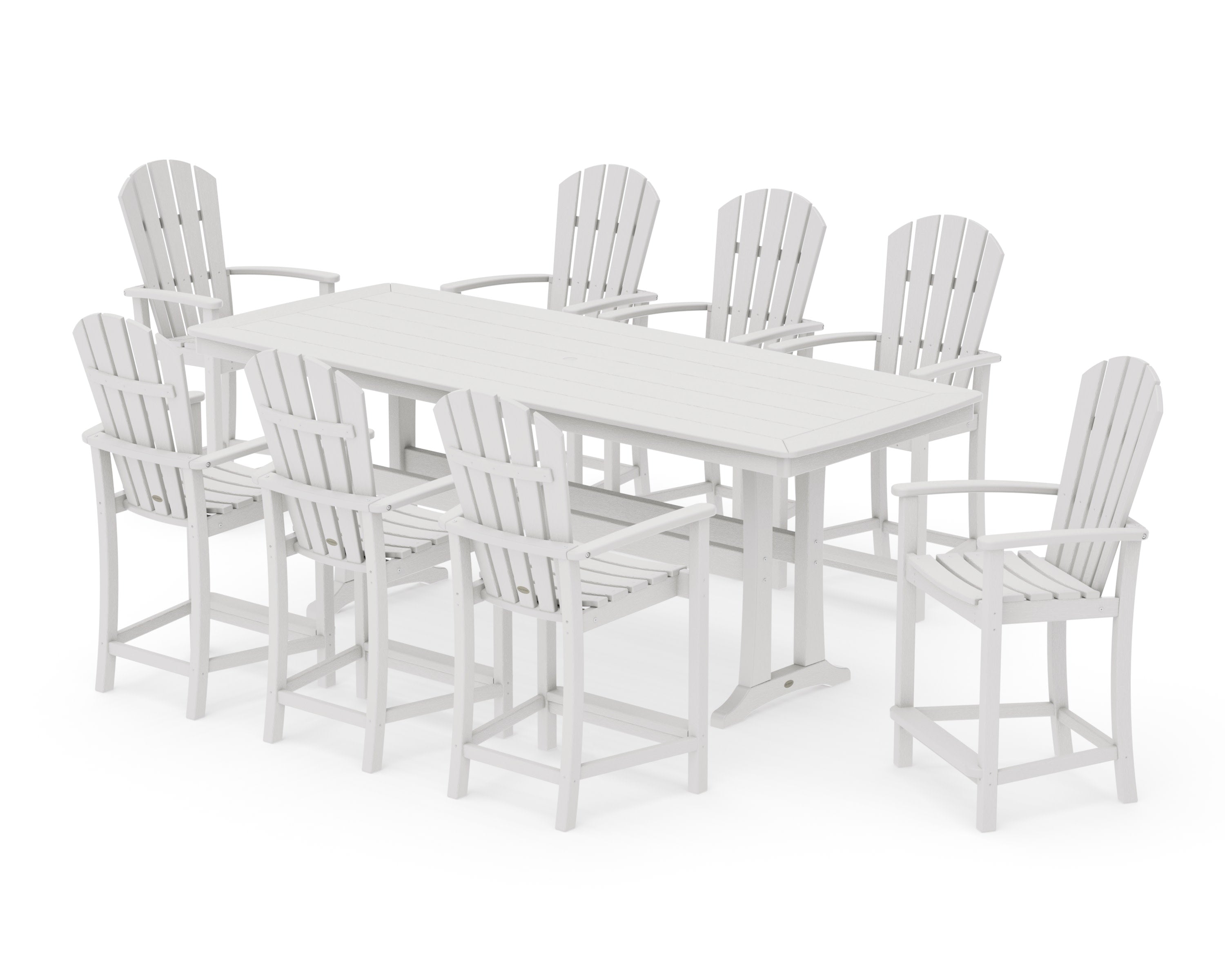 Palm Coast 9-Piece Counter Set with Trestle Legs in Vintage White
