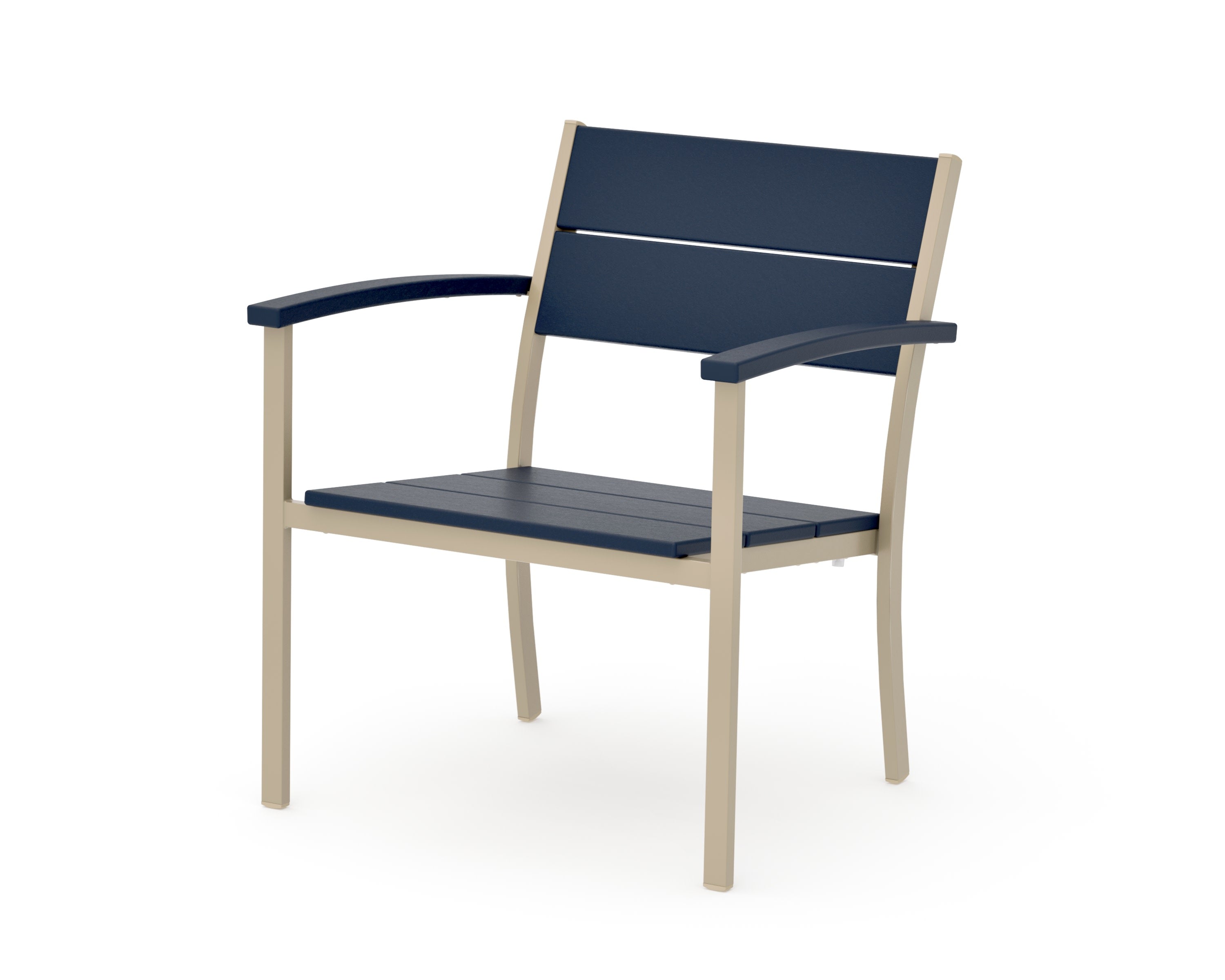 Main Street Stacking Lounge Arm Chair in Sand / Navy