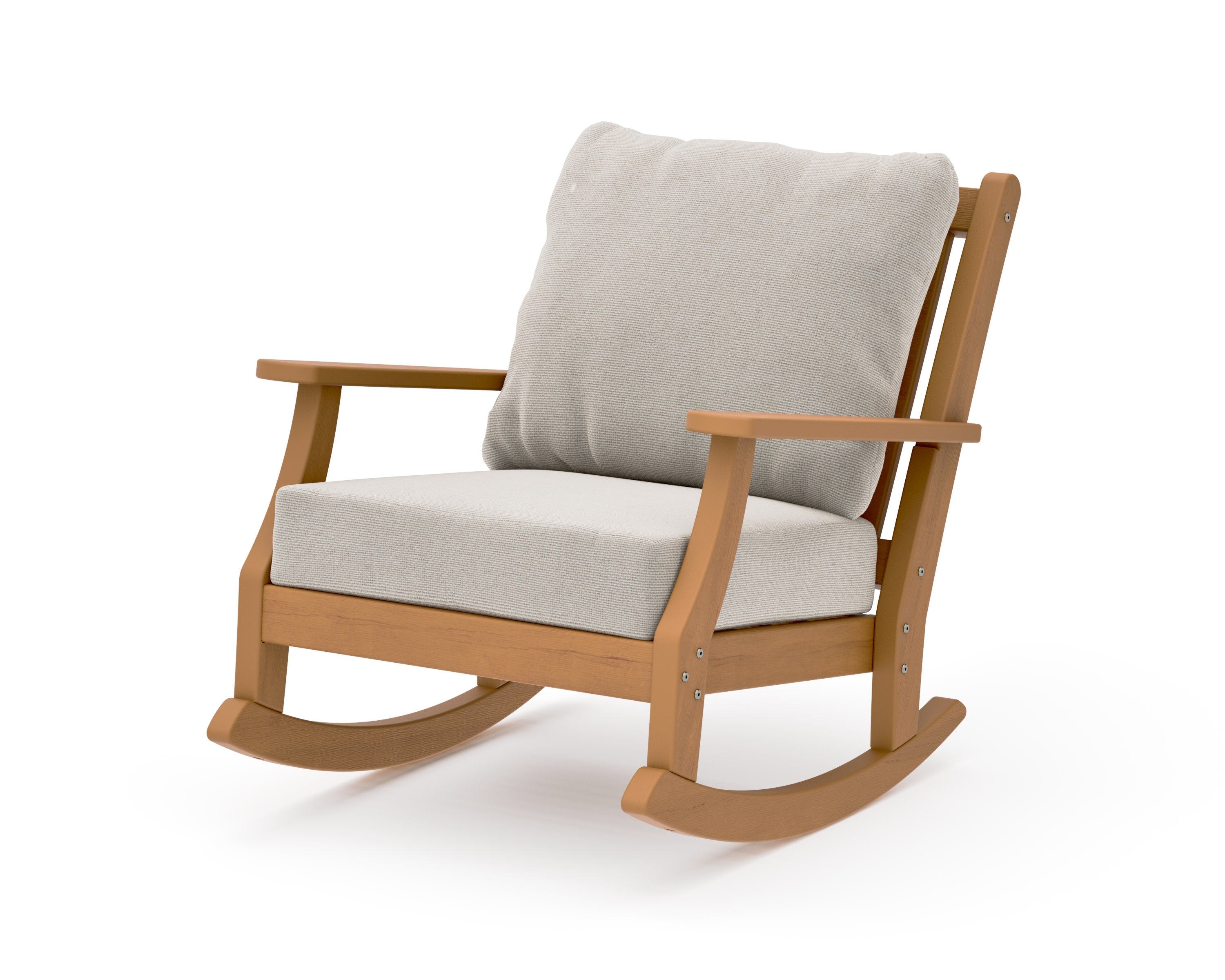 Wovendale Deep Seating Rocking Chair in Natural / Dune Burlap
