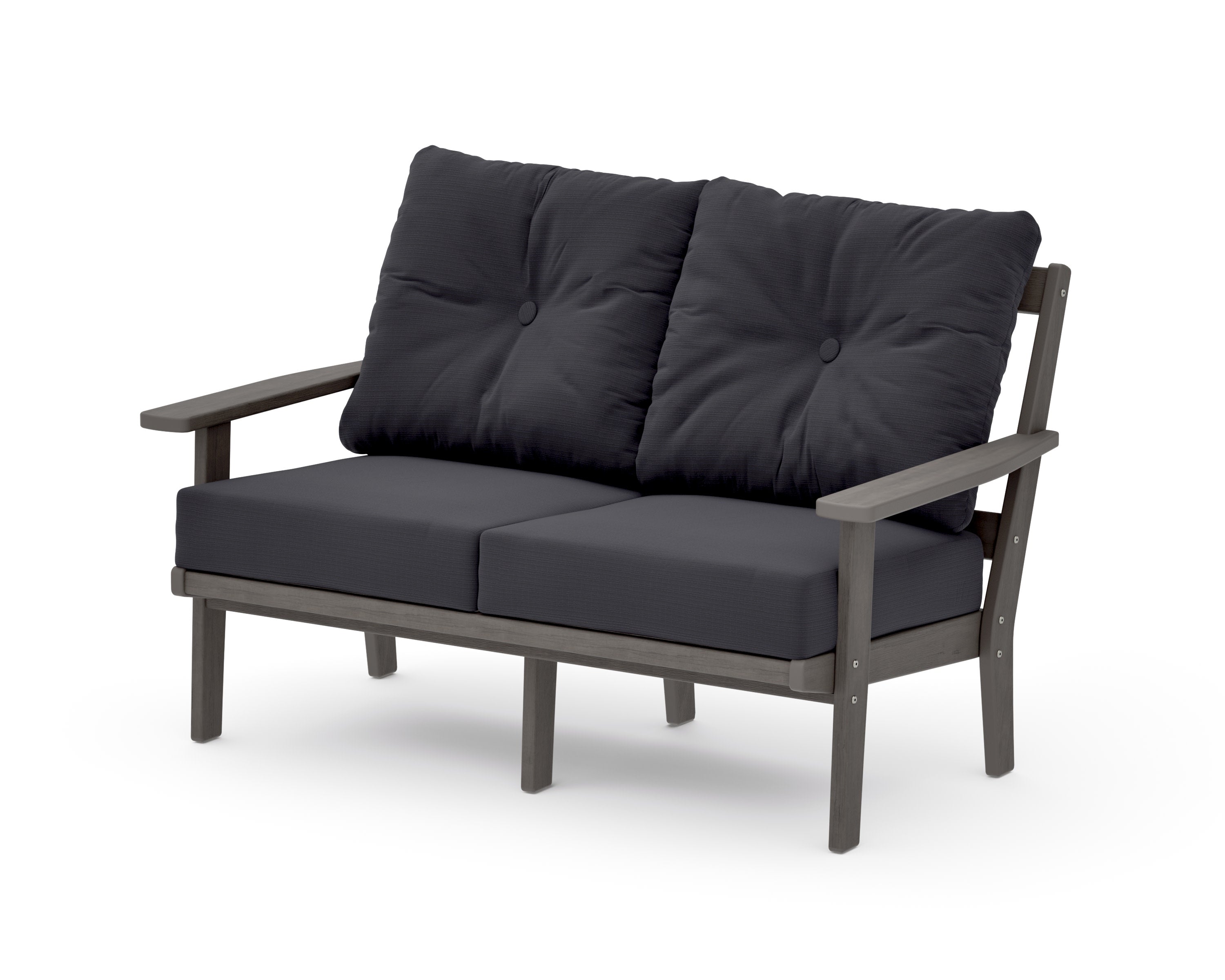 Prairie Deep SeatingLoveseat in Driftwood / Midnight Linen