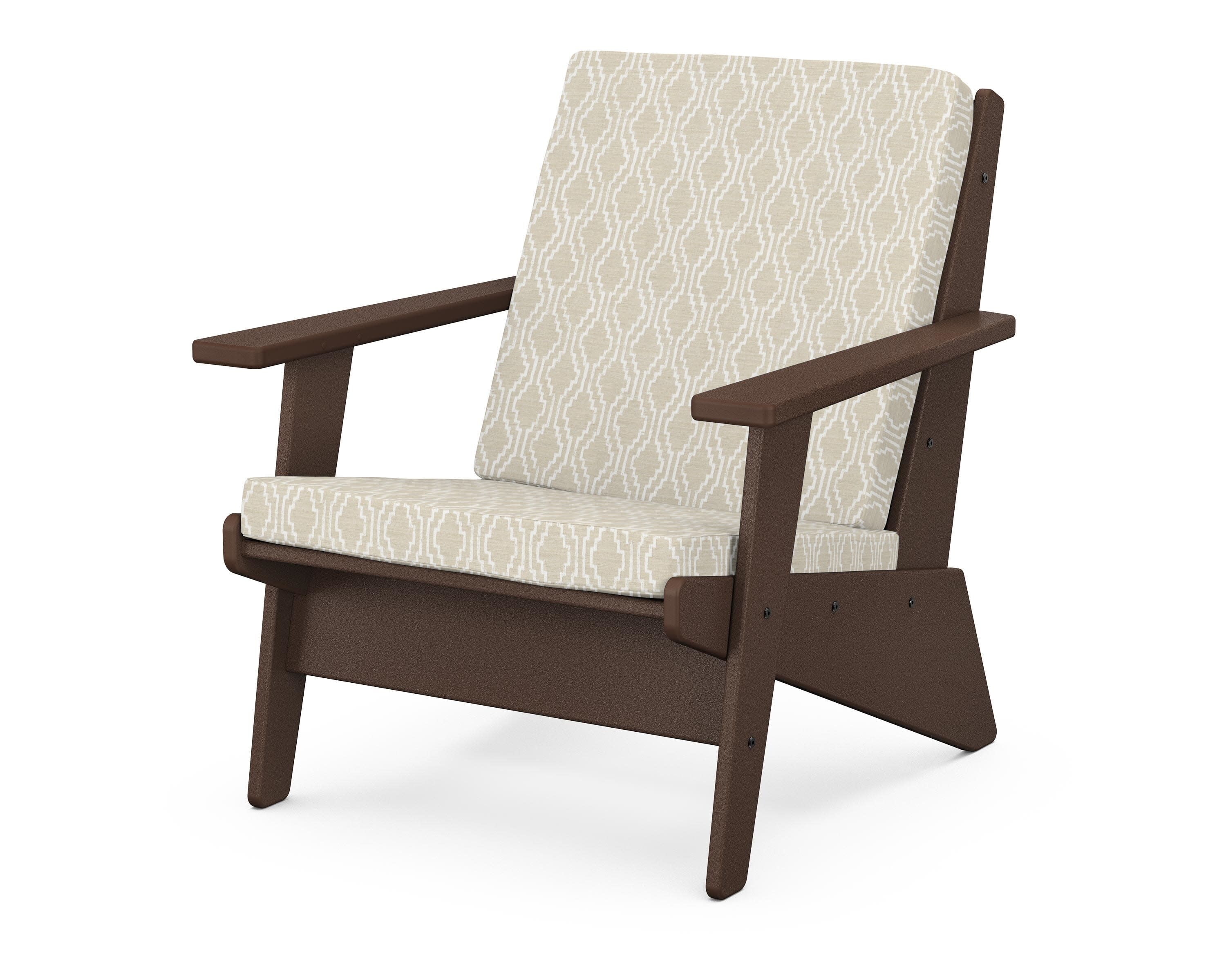 Riviera Modern Lounge Chair in Mahogany / Solve Linen