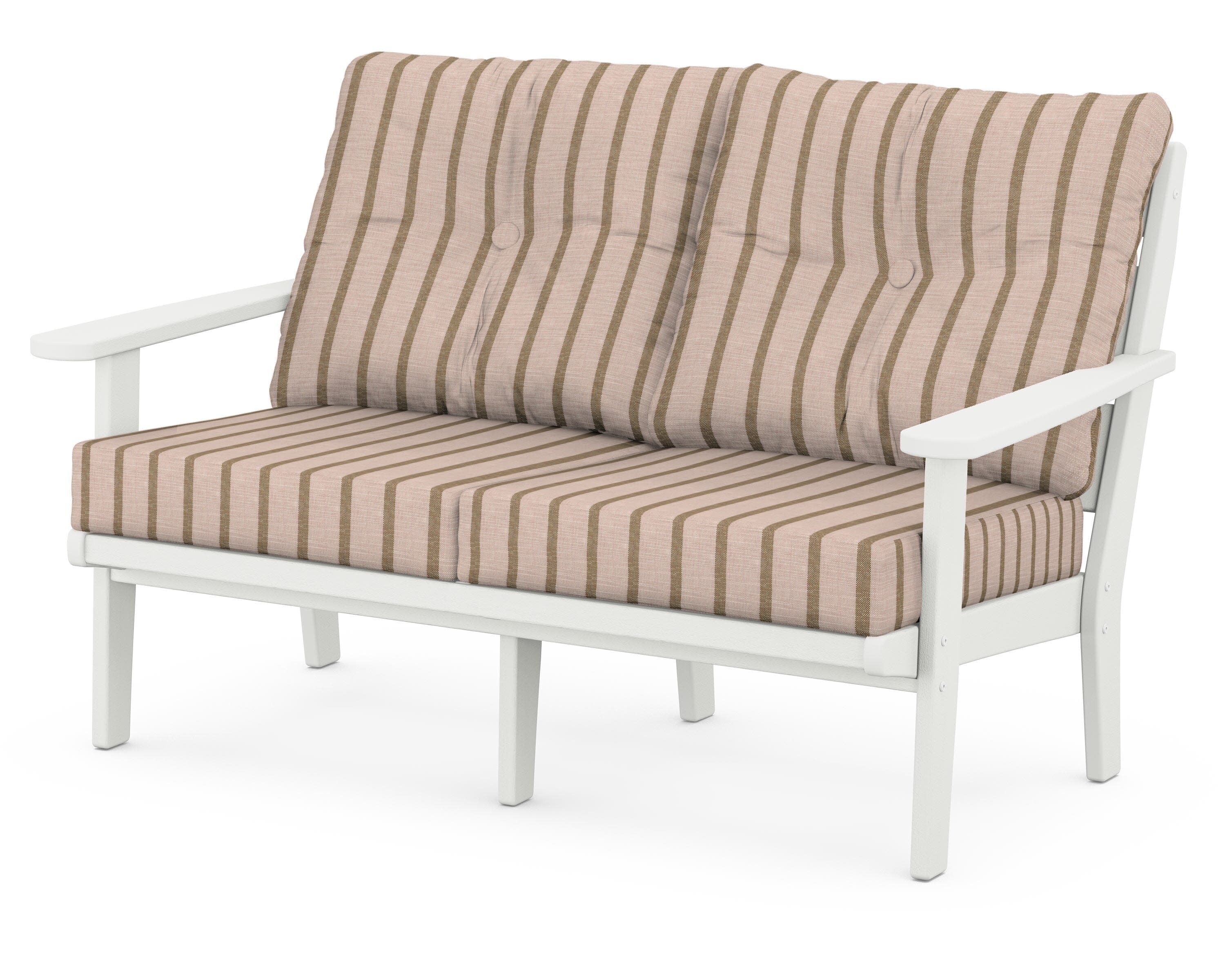 Lakeside Deep Seating Loveseat in Vintage White / Unwind Cameo