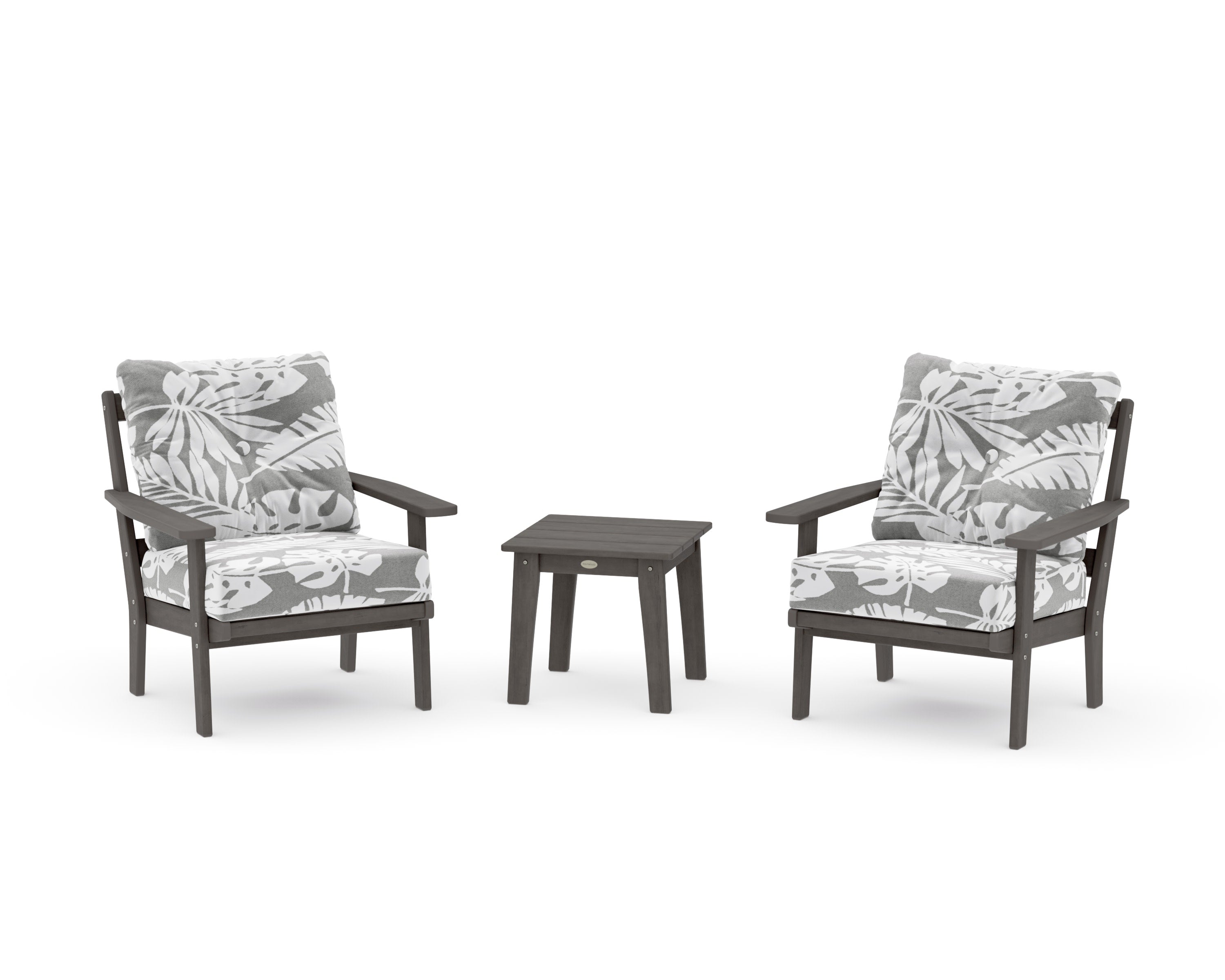 Prairie 3-Piece Deep Seating Set in Driftwood / Leaf Grey Mist
