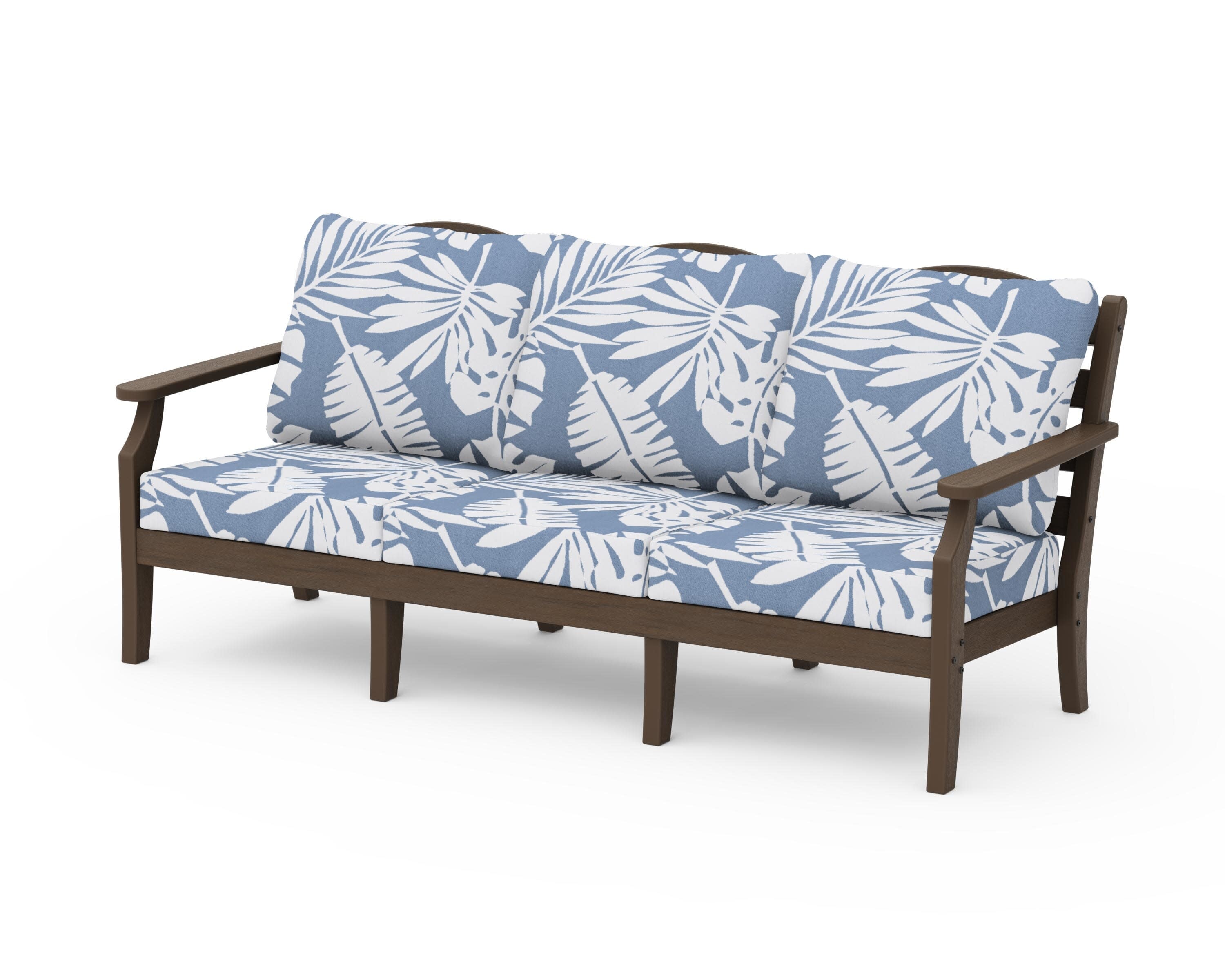 Savannah Deep Seating Sofa in Kona / Leaf Sky Blue