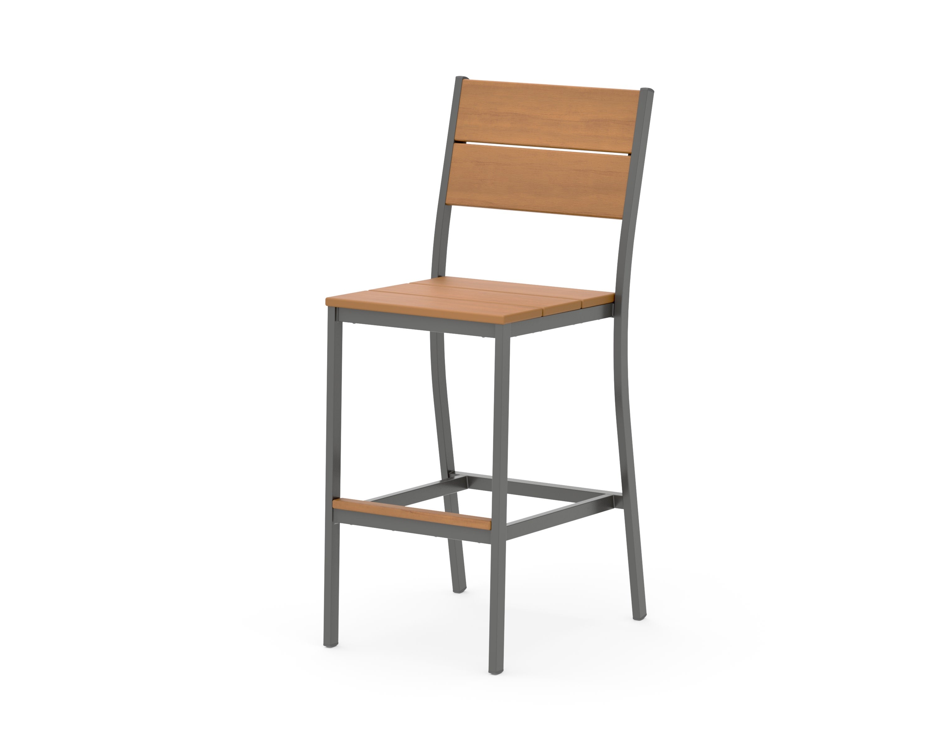 Main Street Bar Side Chair in Charcoal / Natural