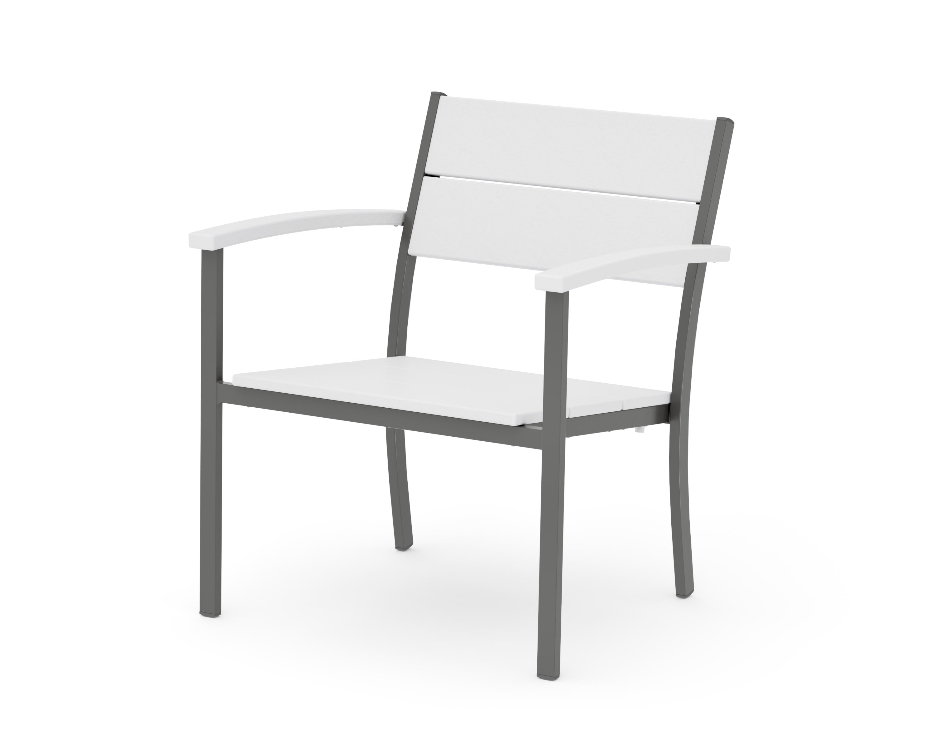 Main Street Stacking Lounge Arm Chair in Charcoal / White
