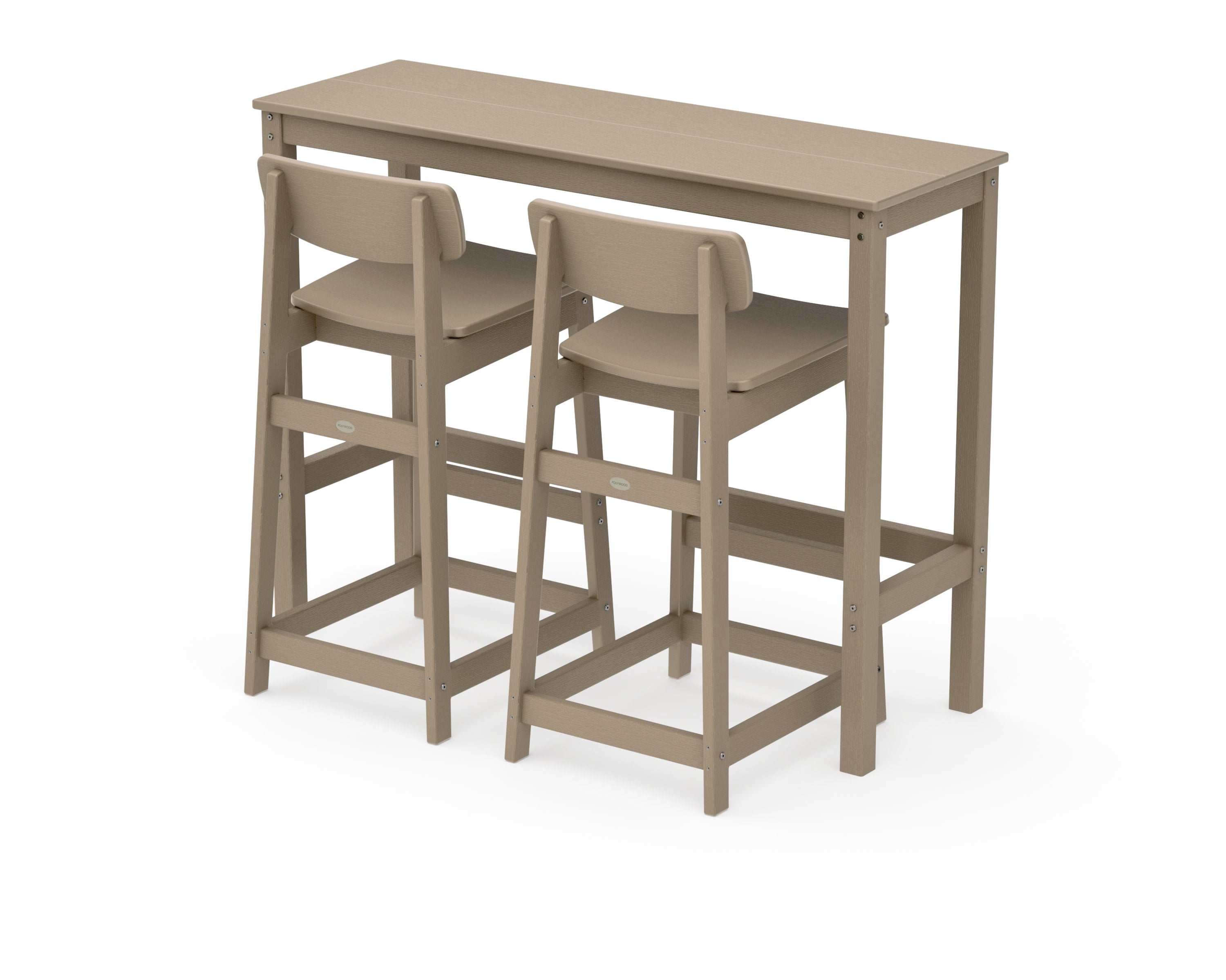 Modern Studio Urban Lowback Bar Chair 3-Piece Balcony Set in Vintage Sahara