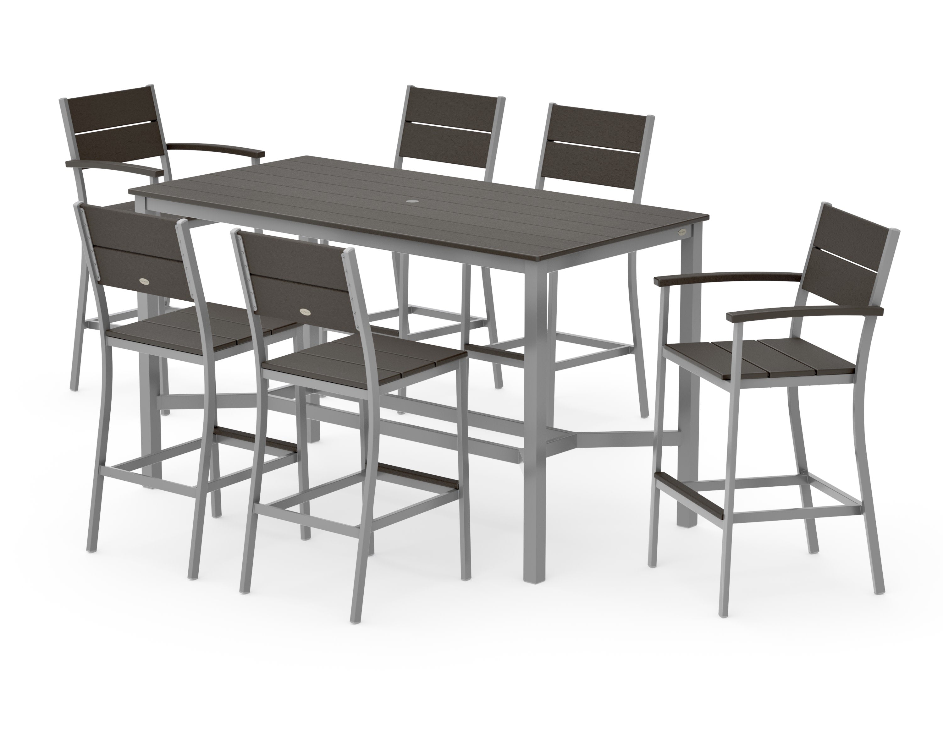 Main Street 7-Piece Bar Set in Silver / Vintage Coffee