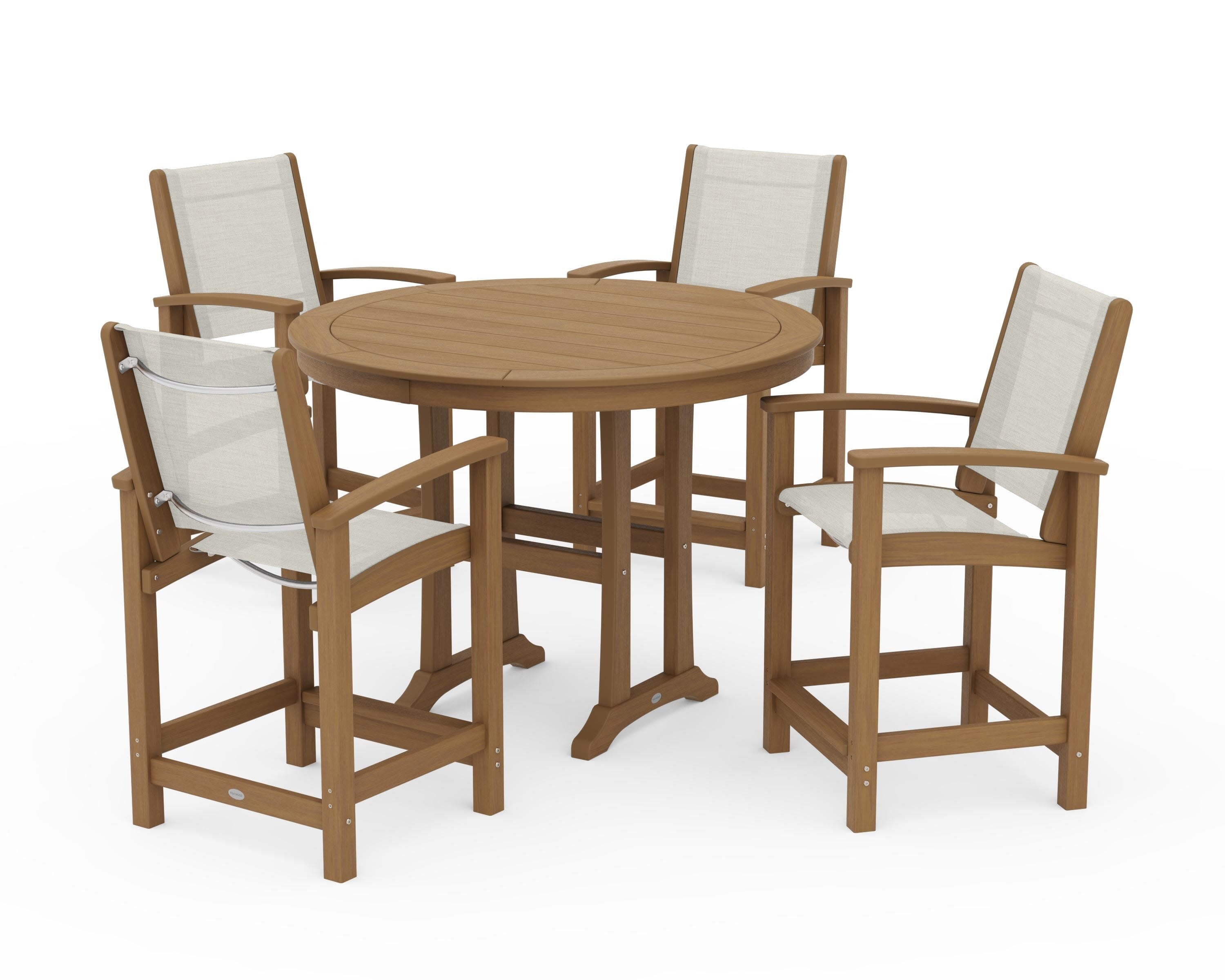Coastal 5-Piece Counter Set in Natural / Parchment Sling