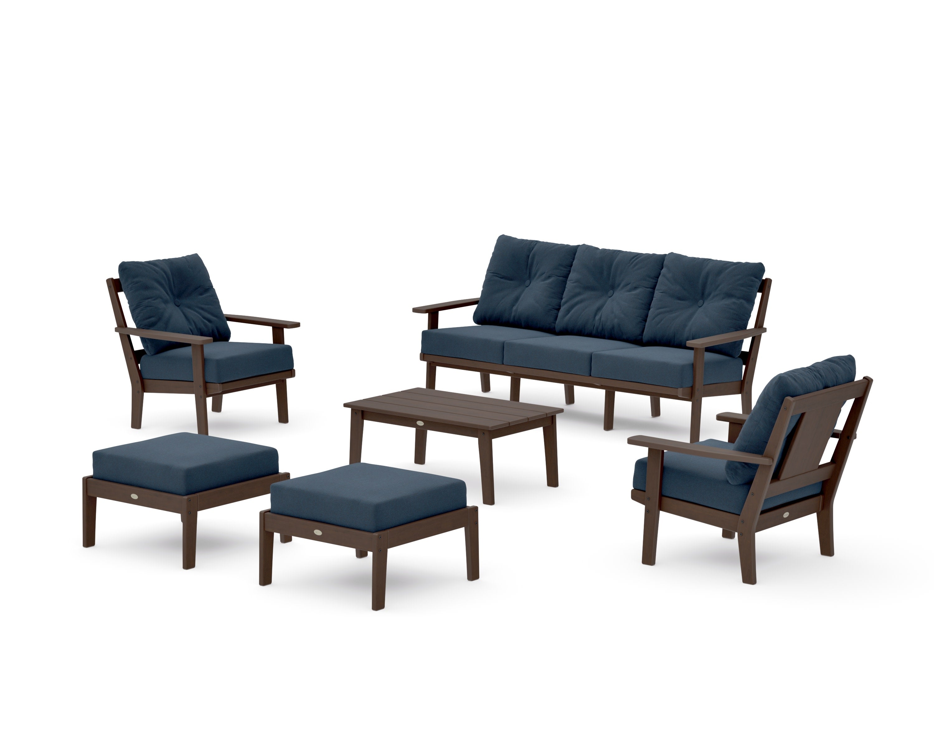 Prairie 6-Piece Lounge Sofa Set in Kona / Marine Indigo