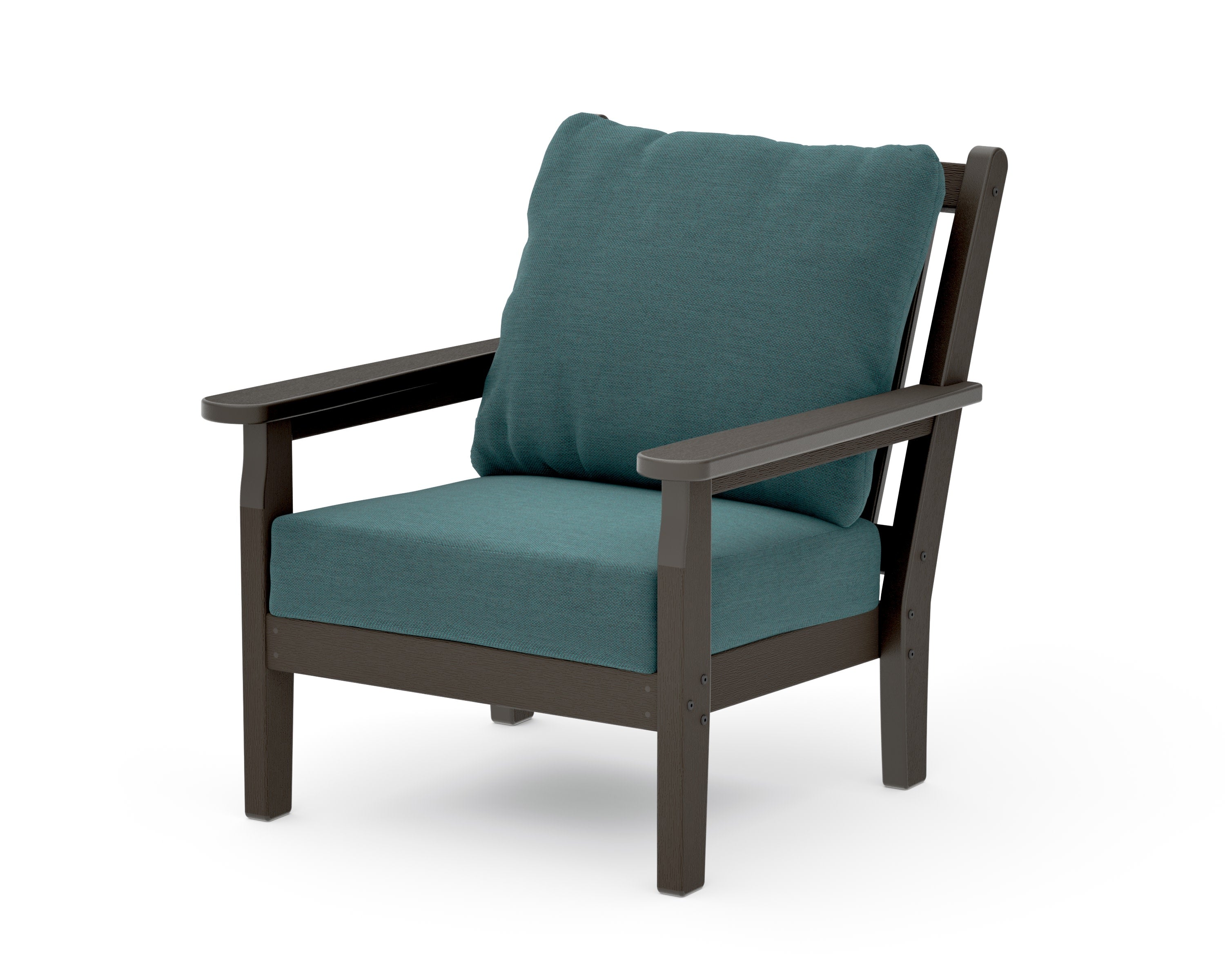 Chippendale Deep Seating Chair in Vintage Coffee / Ocean Teal
